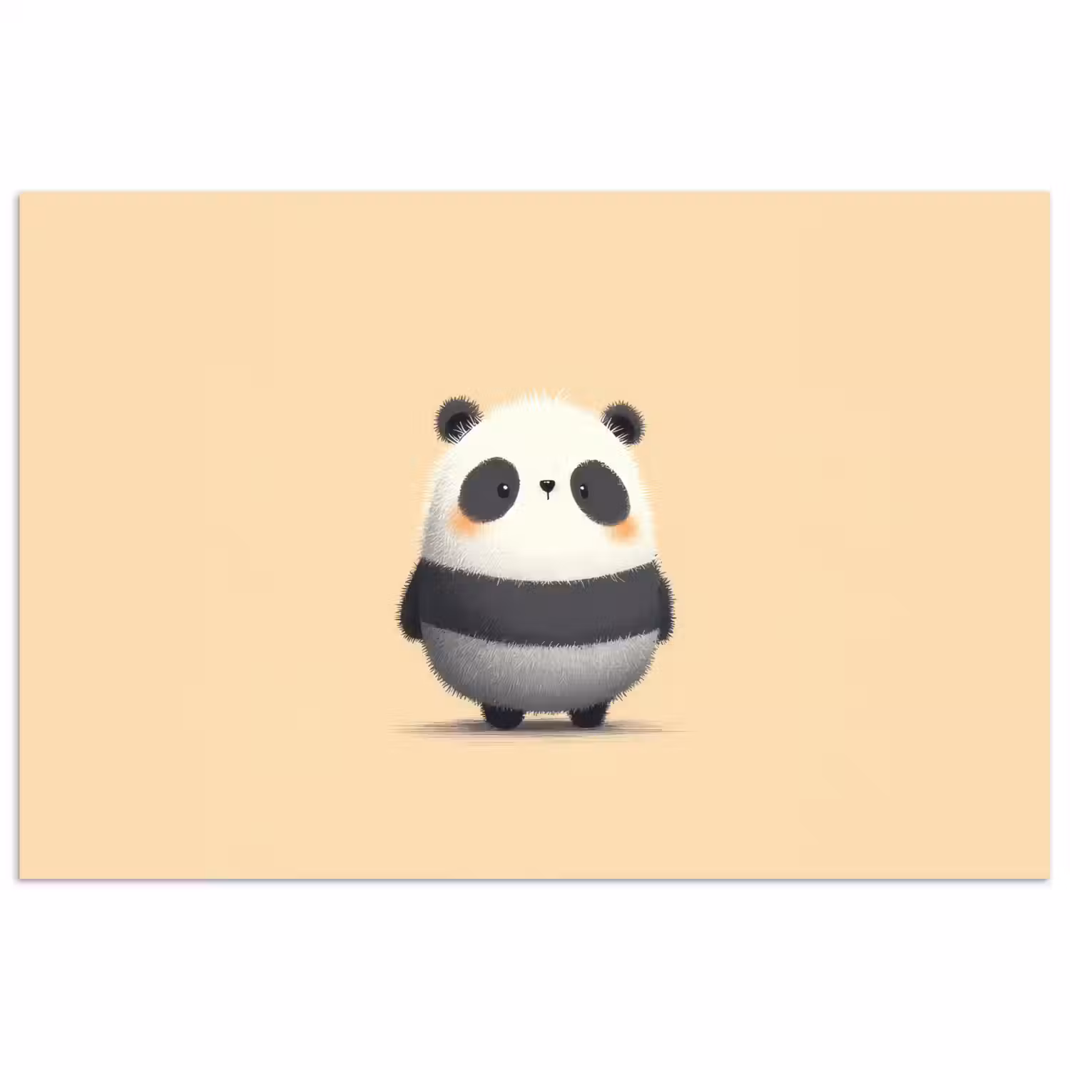 Panda - Beige - Minimalistisch poster papier klein -3d