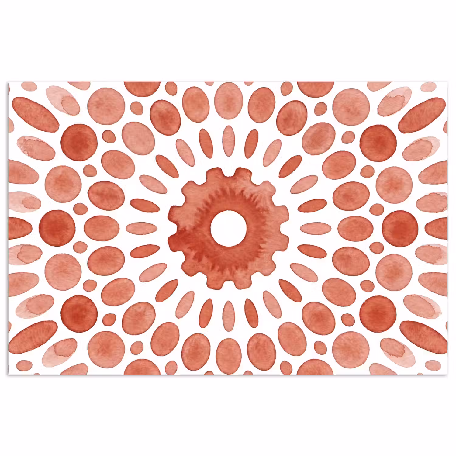 Patroon - Cirkels - Abstract - Modern - Rood poster papier klein -3d