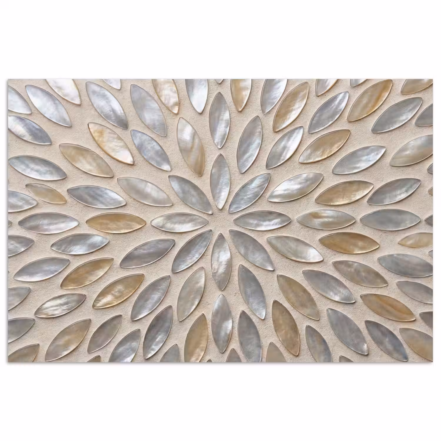 Patroon - Ovaal - Glanzend - Abstract - Beige poster papier klein -3d