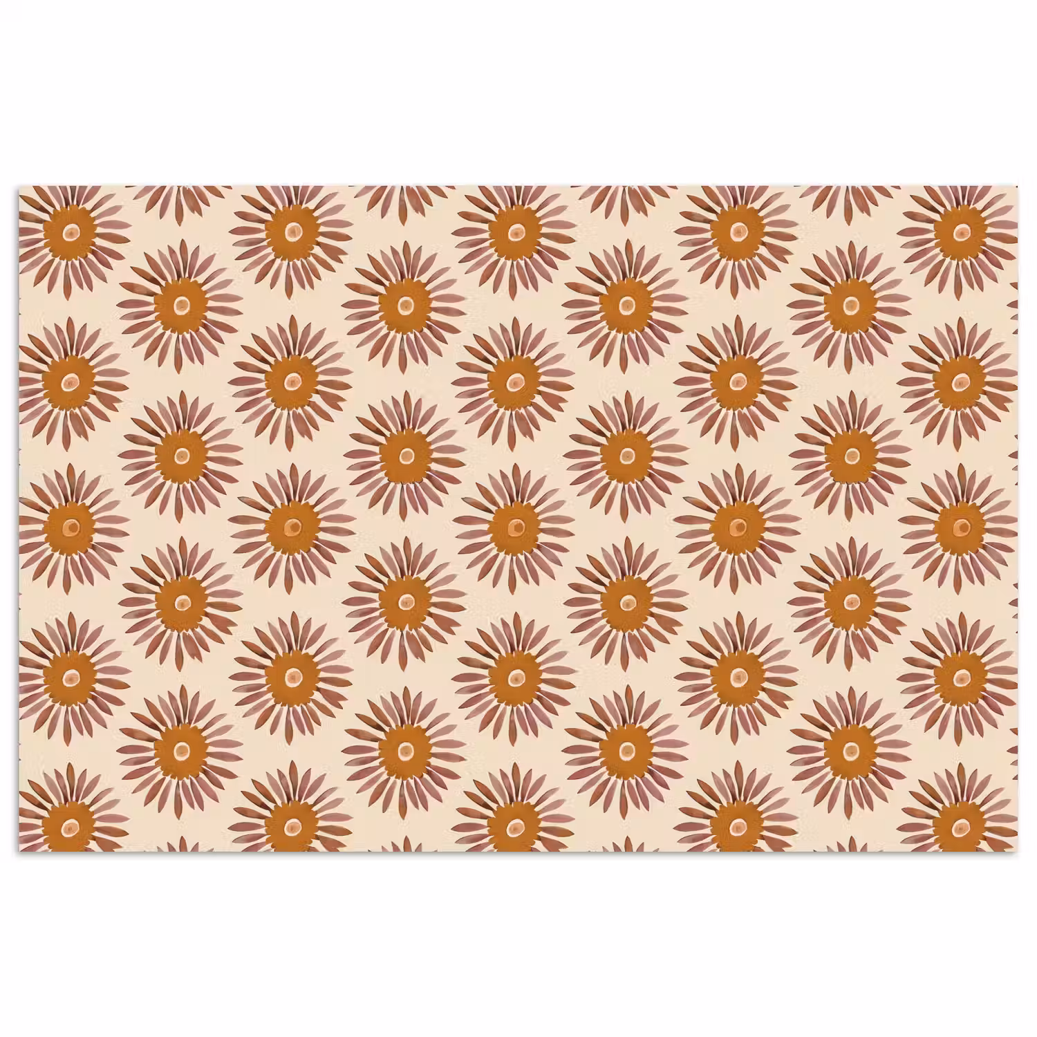 Patroon - Retro - Bruin poster papier klein 62 -3d