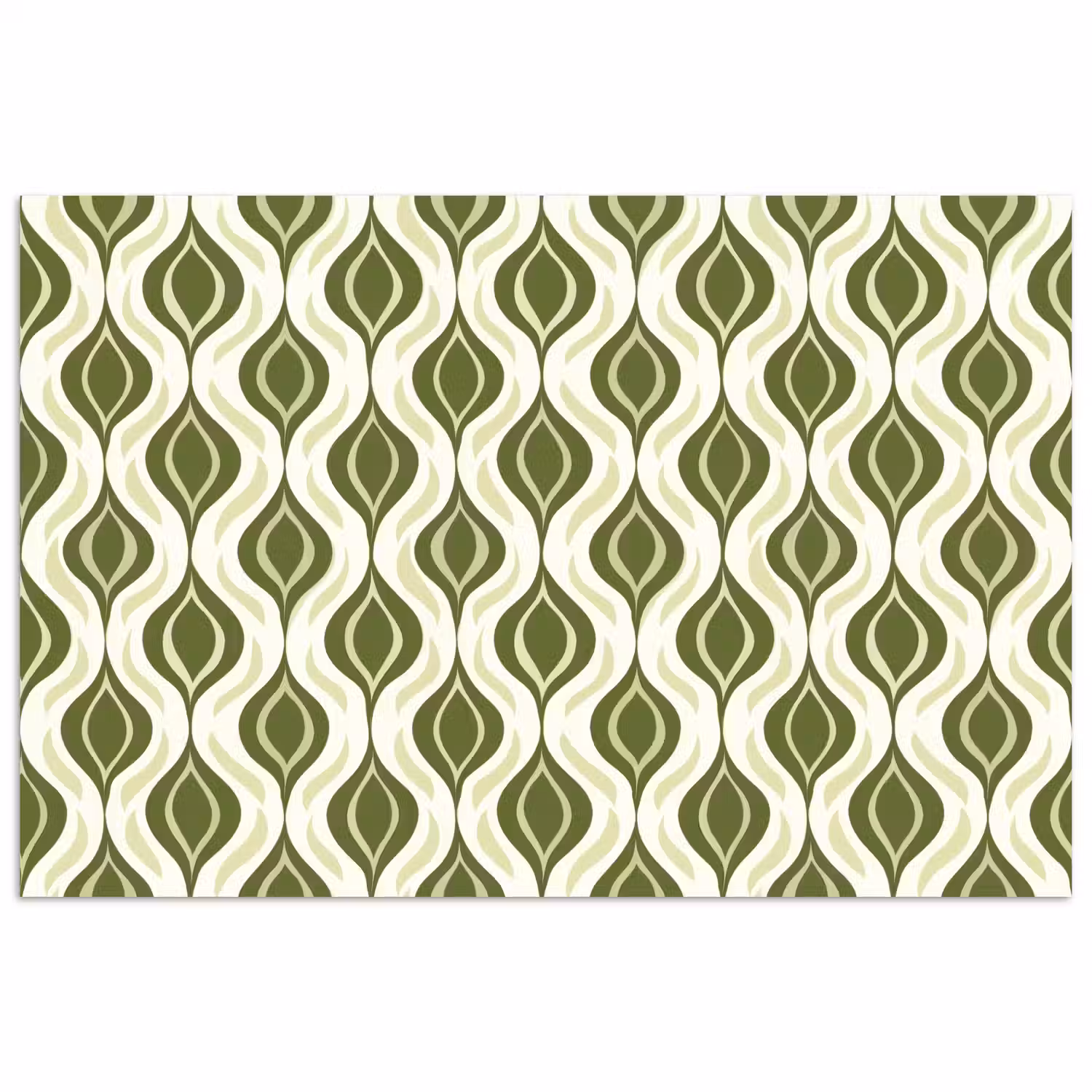 Patroon - Retro - Groen poster papier klein 62 -3d