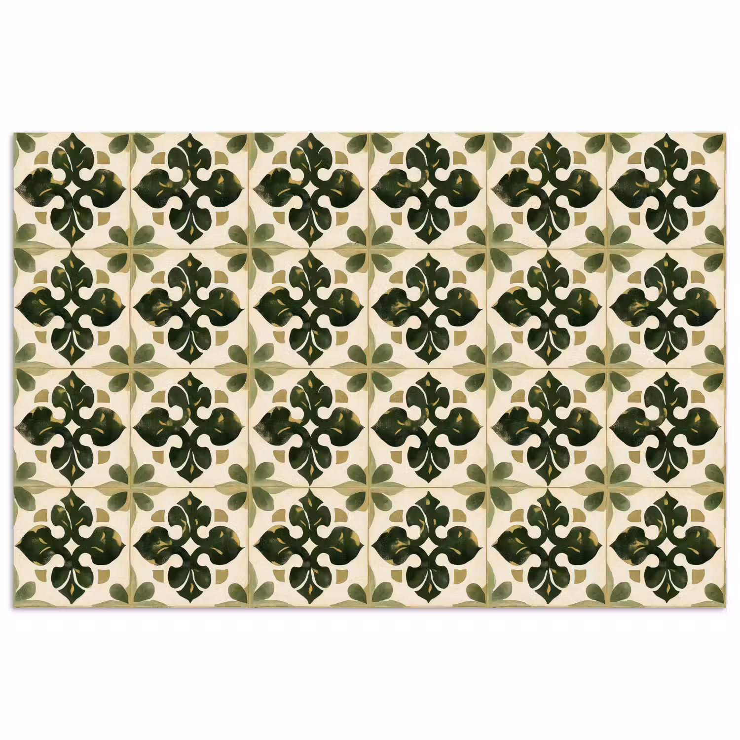 Patroon - Tegel - Groen poster papier klein 62 -3d