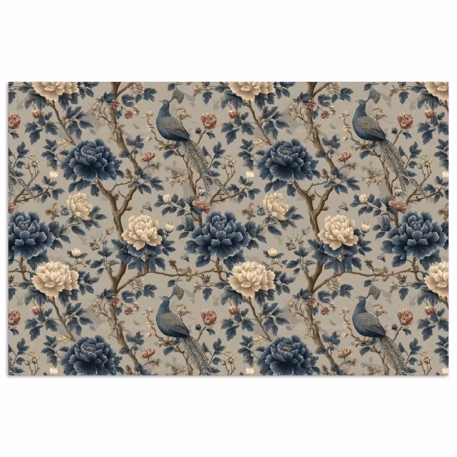 Pauw - Bloemen - Blauw poster papier klein 62 -3d