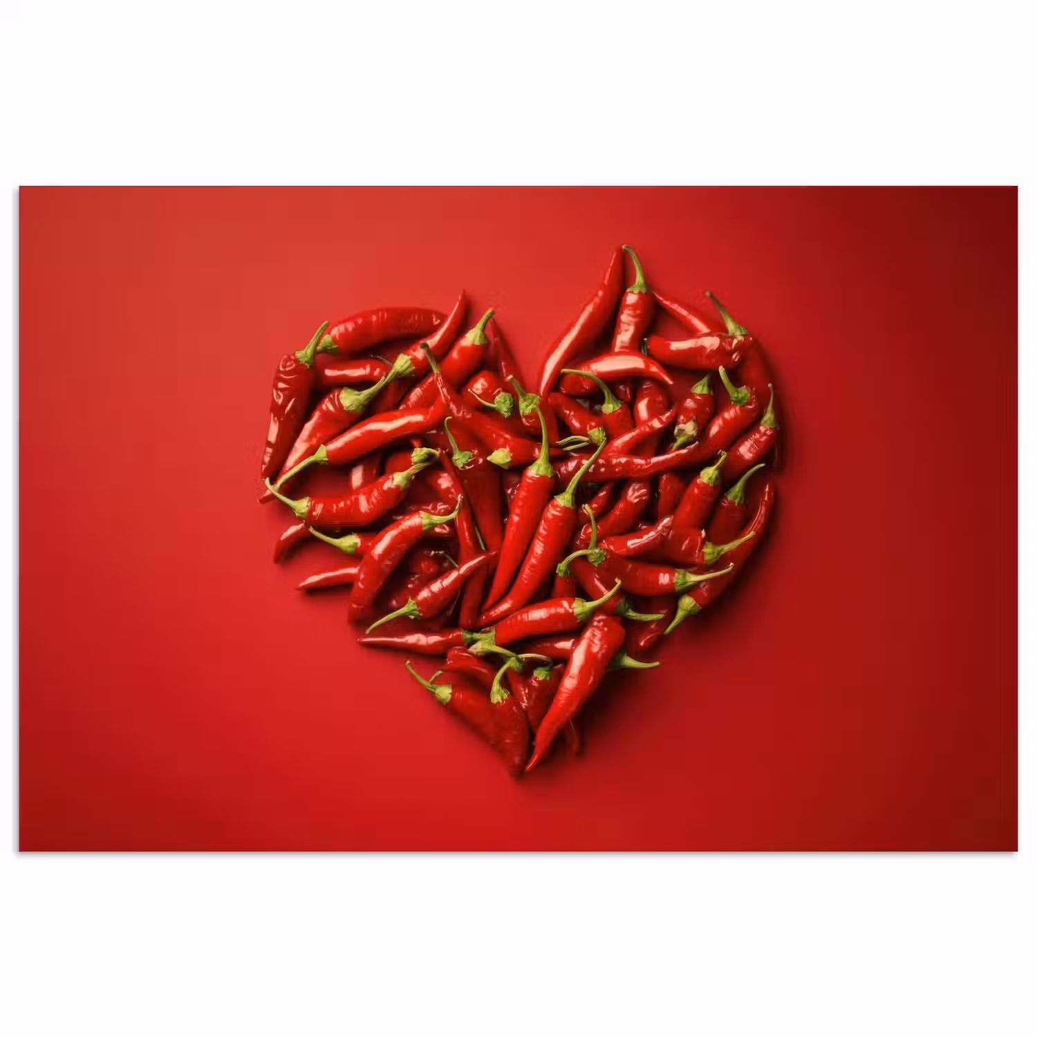 Pepers - Rood - Hart poster papier klein -3d