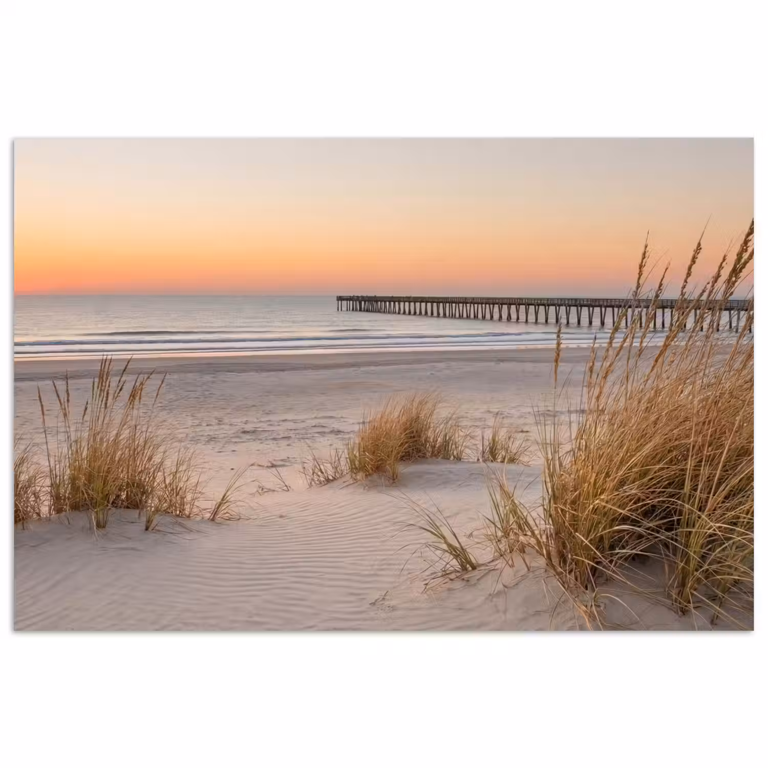 Pier - Zonsondergang - Strand poster papier klein -3d