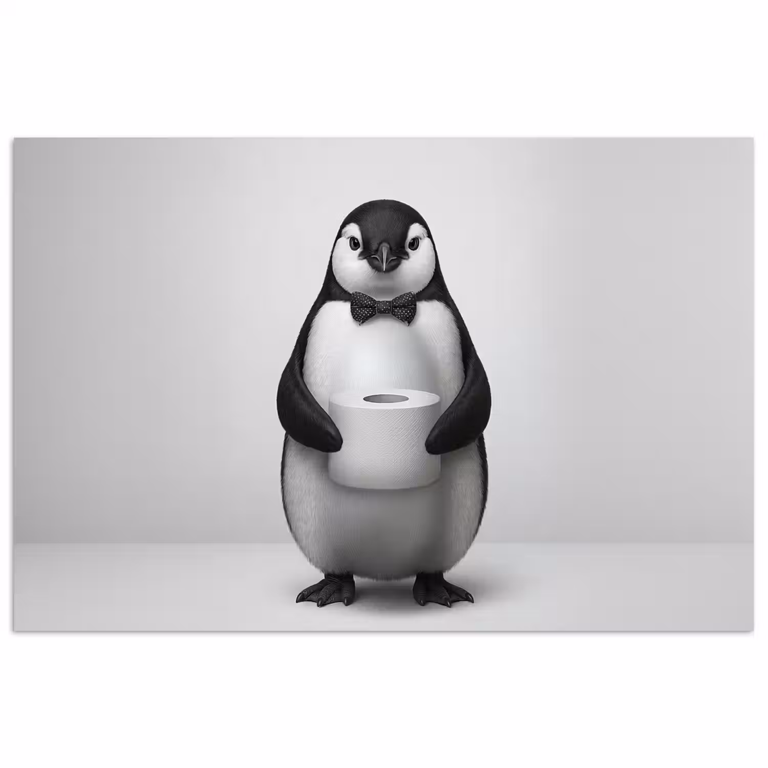 Pinguïn - WC rol - Wit poster papier klein -3d