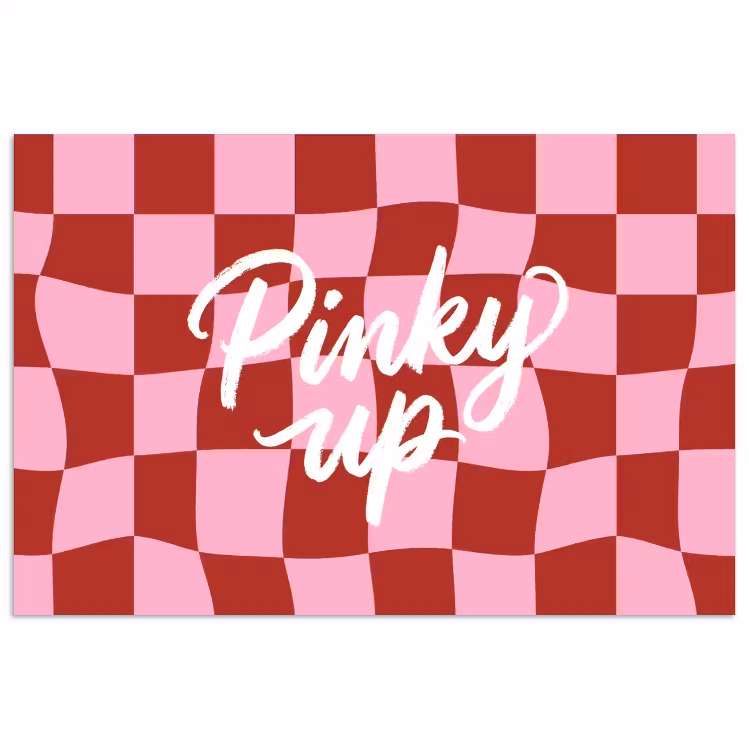 Pinky up - Geblokt - Bordeauxrood poster papier klein -3d