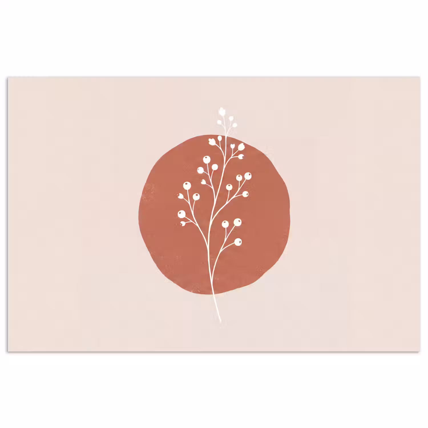 Plant - Tak - Abstract - Modern - Wit poster papier klein -3d