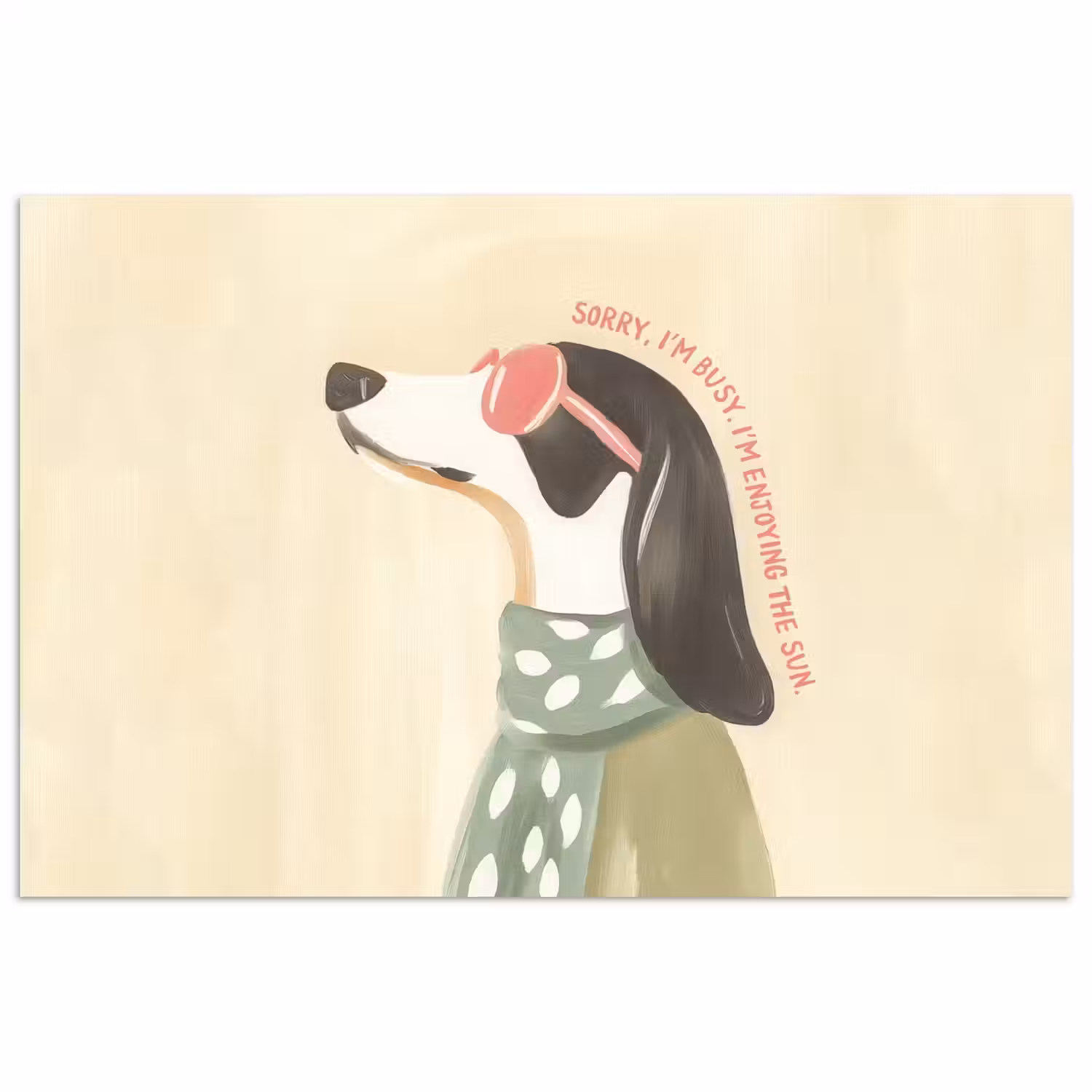 Quote - Hond - Zonnebril poster papier klein -3d