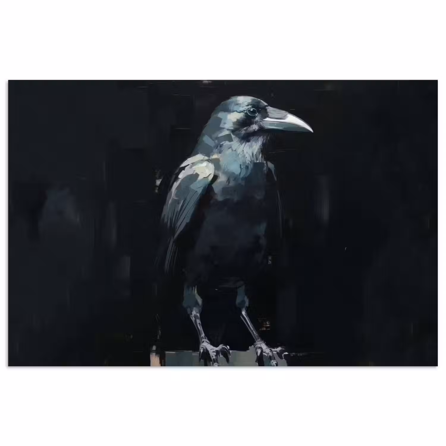 Raaf - Vogels - Zwart poster papier klein -3d