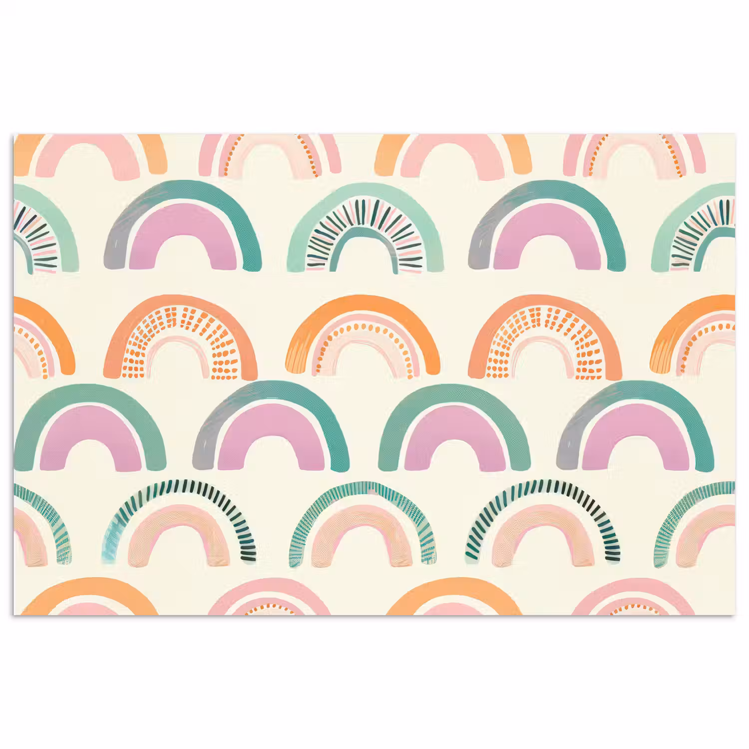 Regenboog - Pastel - Patroon poster papier klein -3d