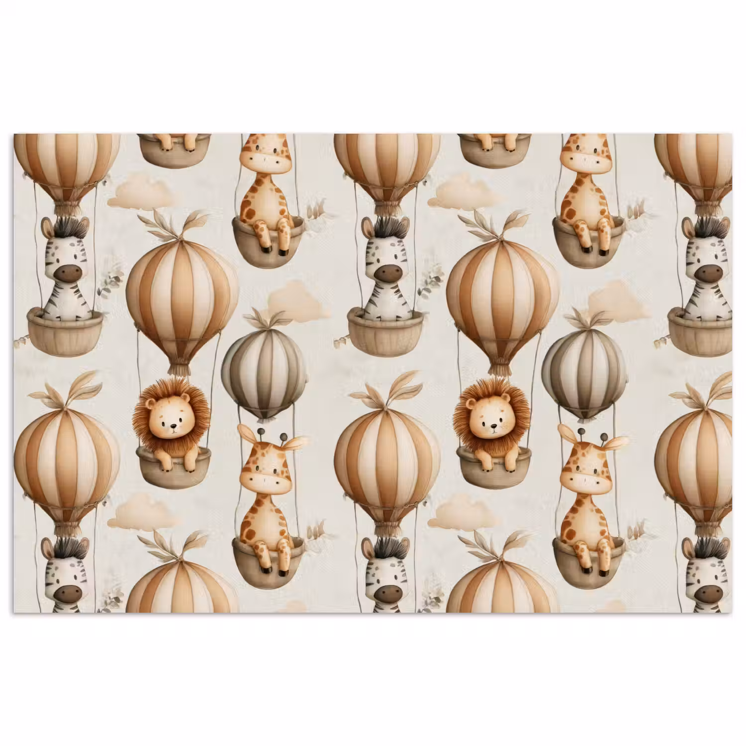 Safari - Luchtballonen - Taupe poster papier klein 62 -3d