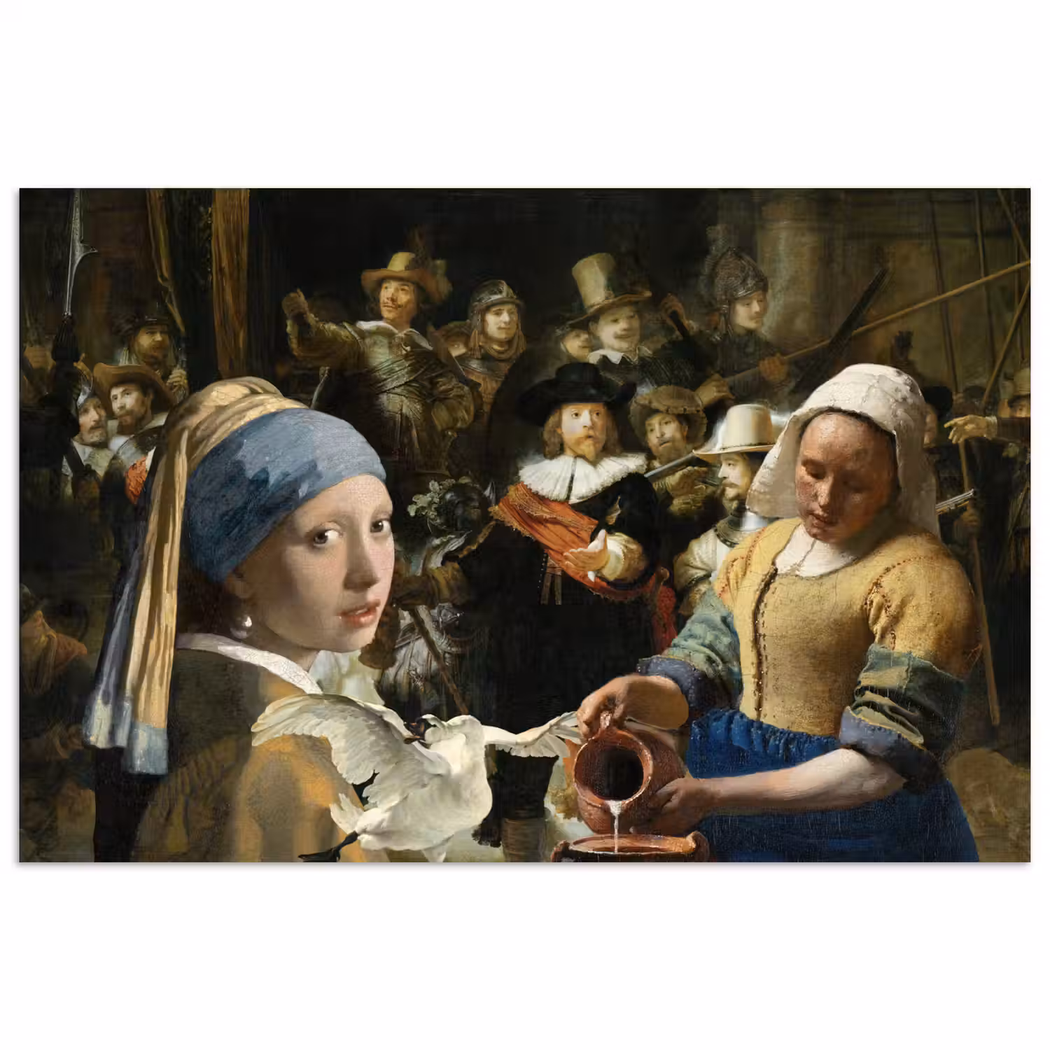 Schilderij - Oude Meesters - Zwaan poster papier klein -3d
