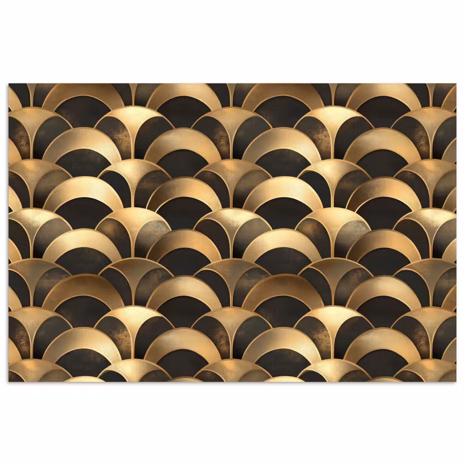 Schubben - Structuur - Goud poster papier klein 62 -3d