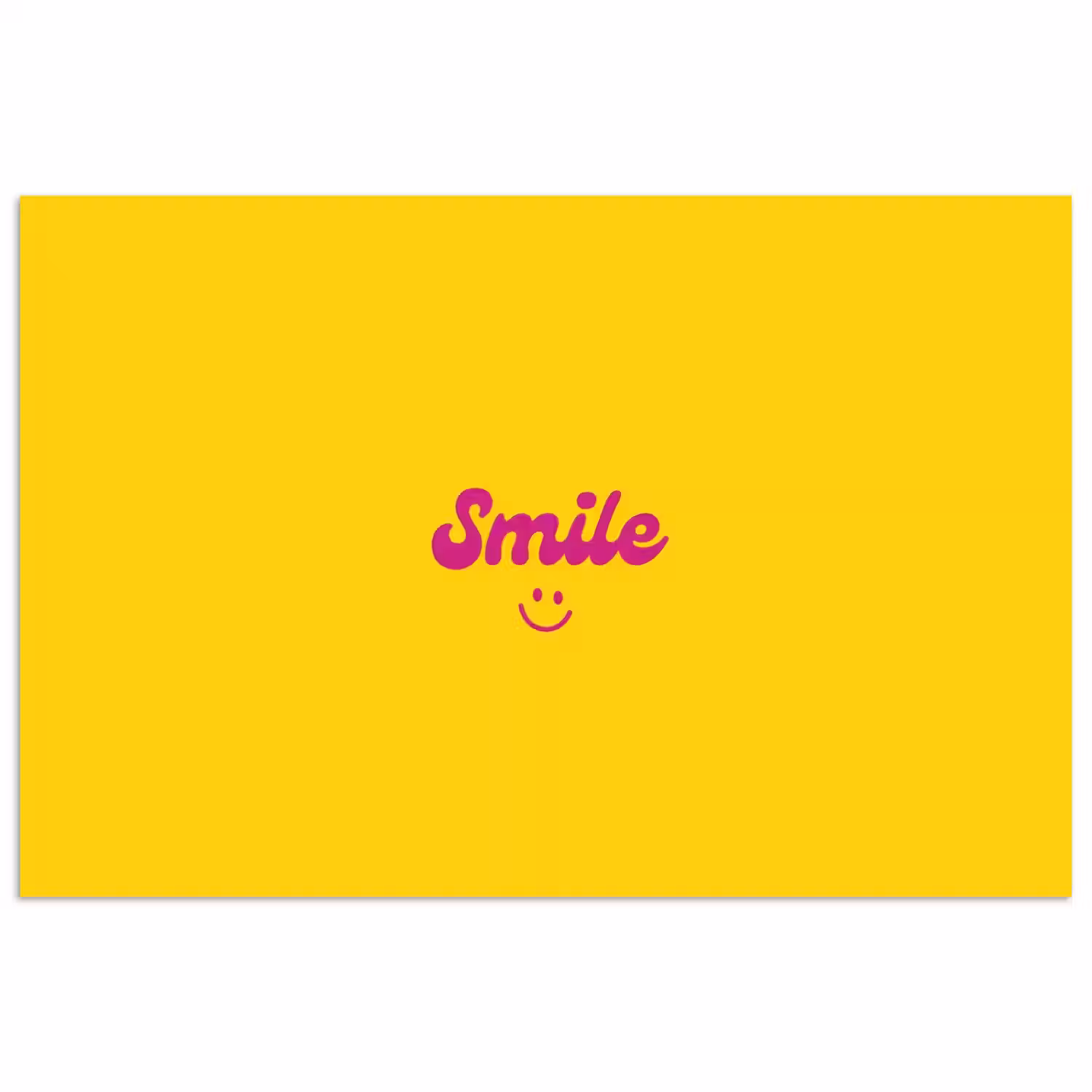Smile - Geel - Roze poster papier klein -3d