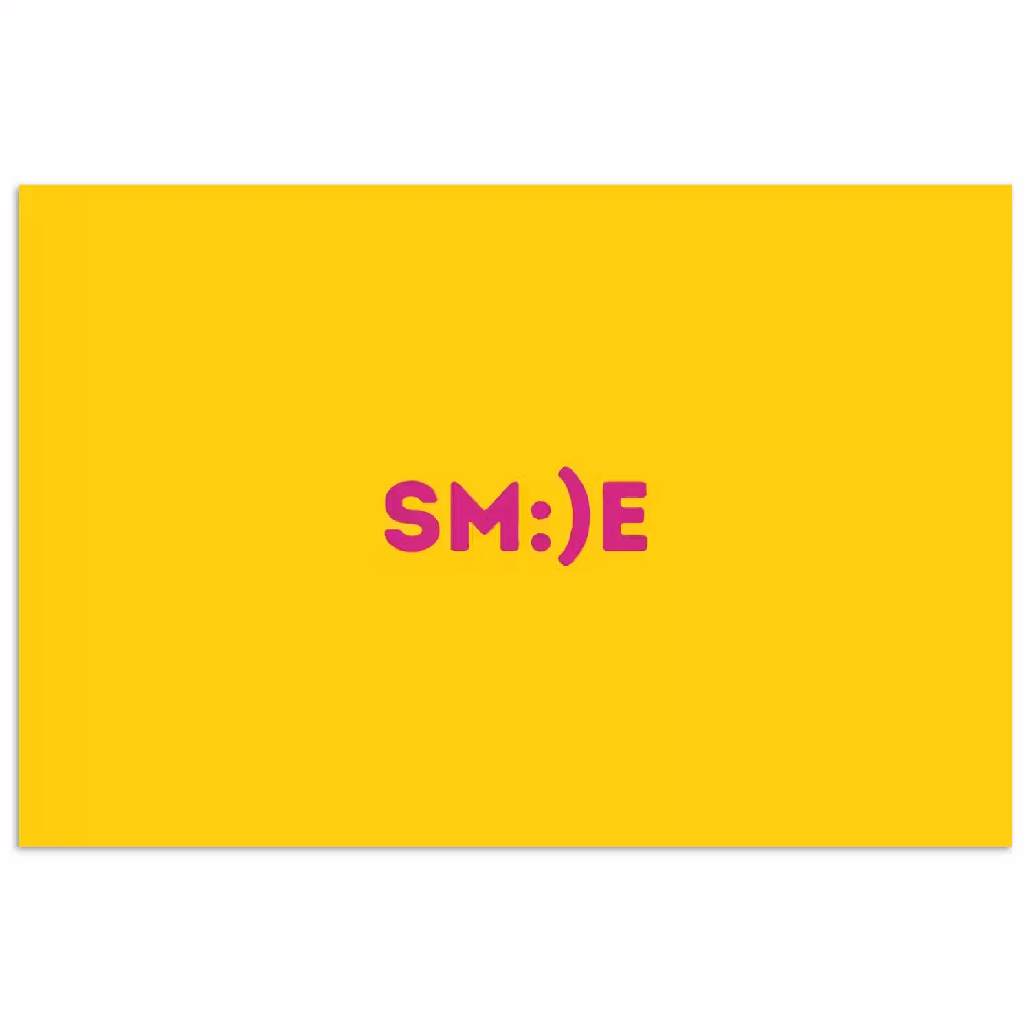 Smile - Roze - Geel poster papier klein -3d