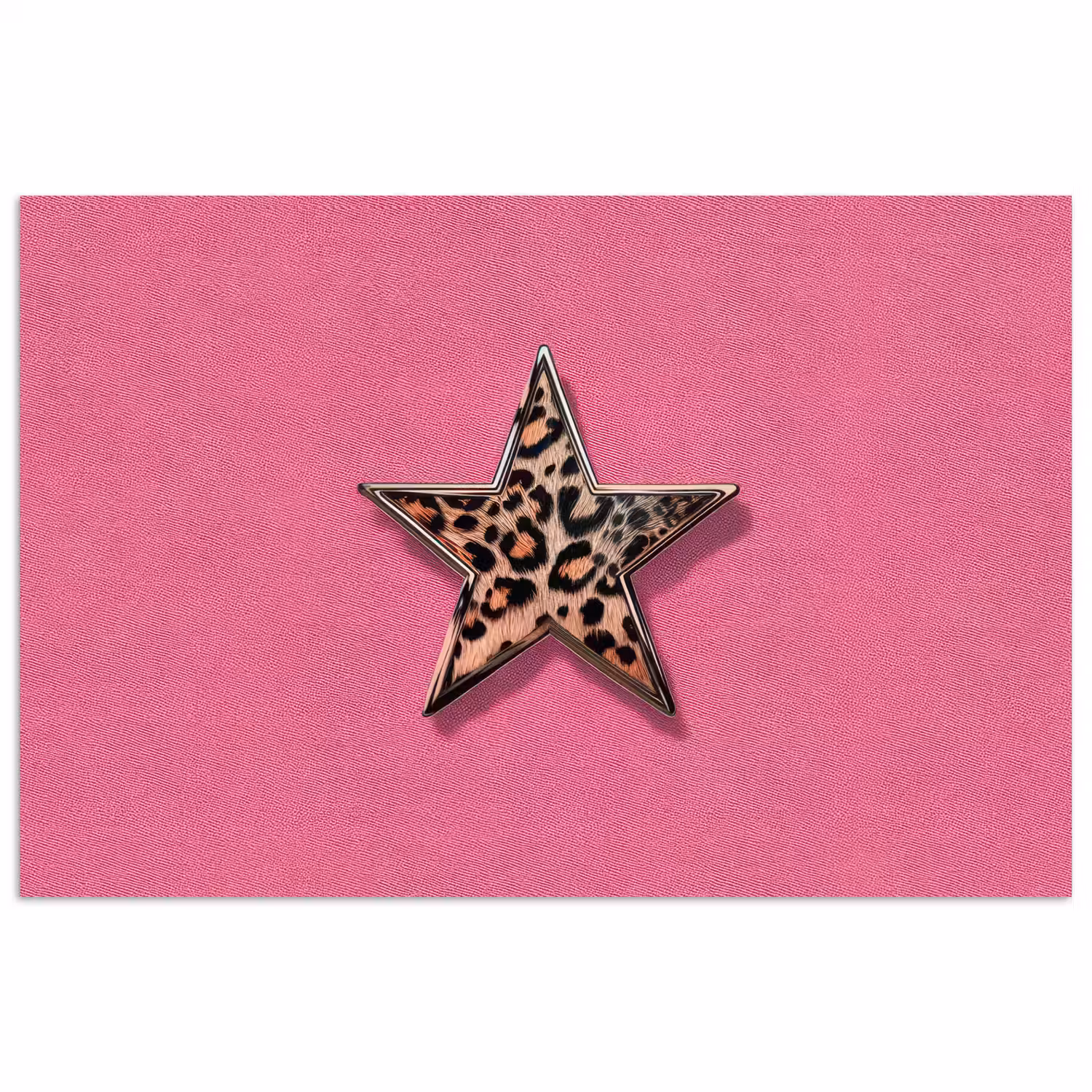 Ster - Luipaard - Print - Roze poster papier klein -3d