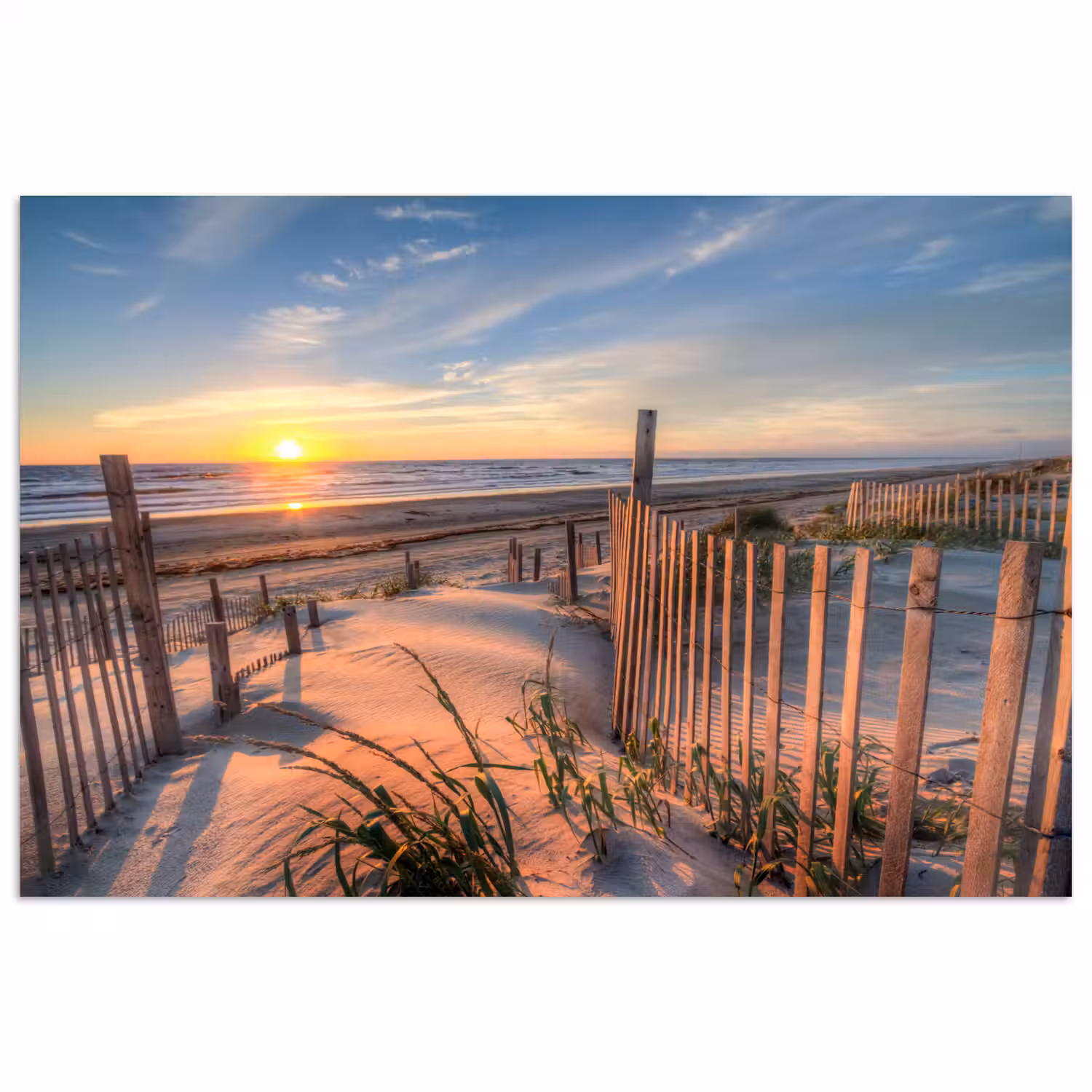 Strand - Zee - Duin - Zonsondergang - Landschap poster papier klein -3d