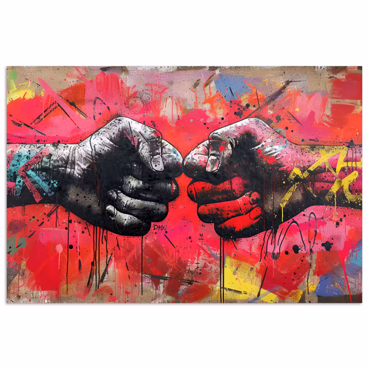 Street art - Handen - Graffiti - Kunst - Banksy poster papier klein -3d
