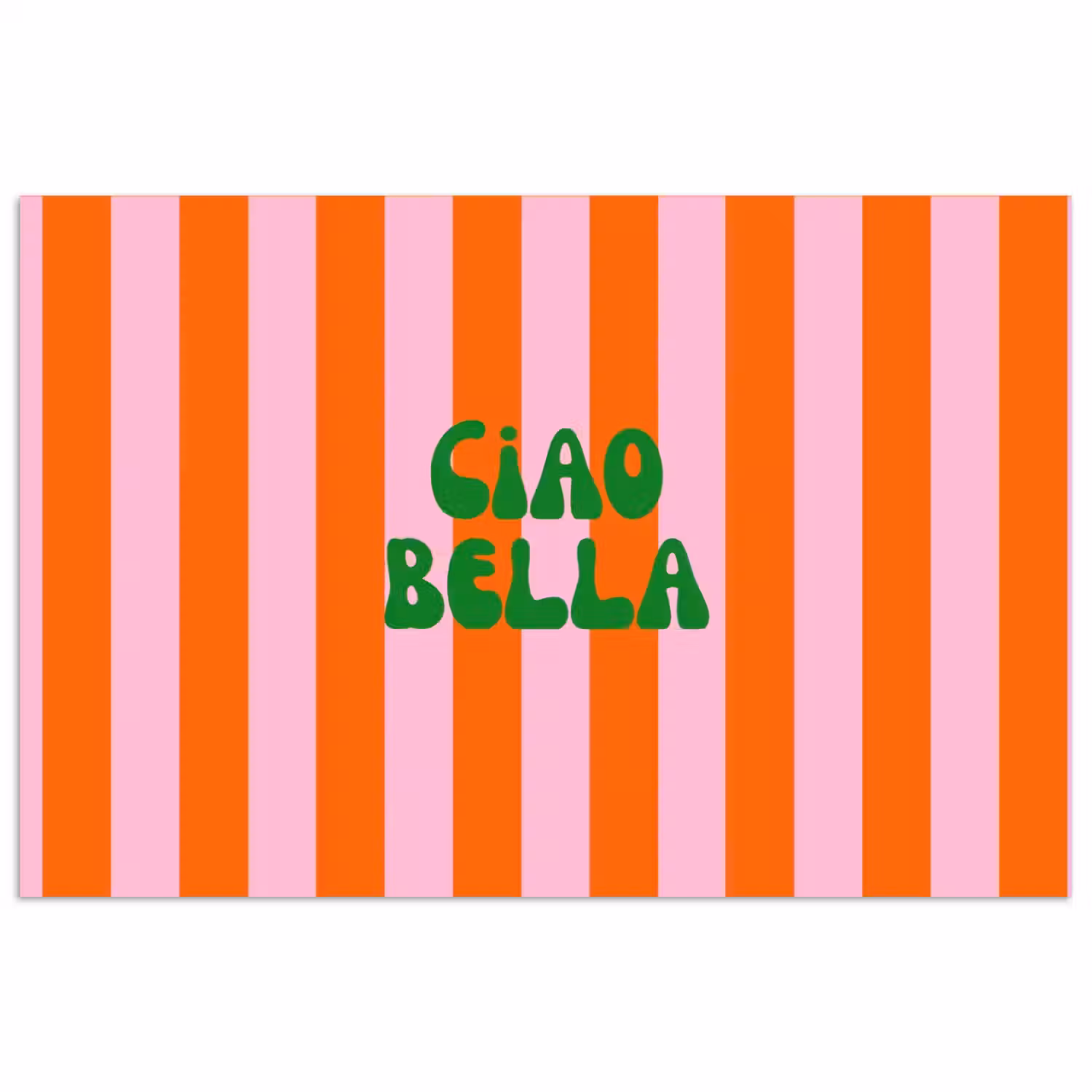 Strepen - Oranje - Verticaal - Ciao bella poster papier klein -3d