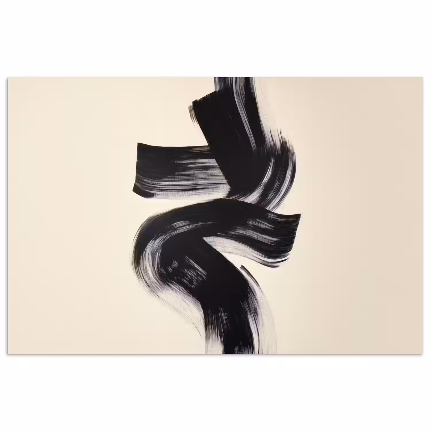 Strepen - Zwart - Abstract poster papier klein -3d