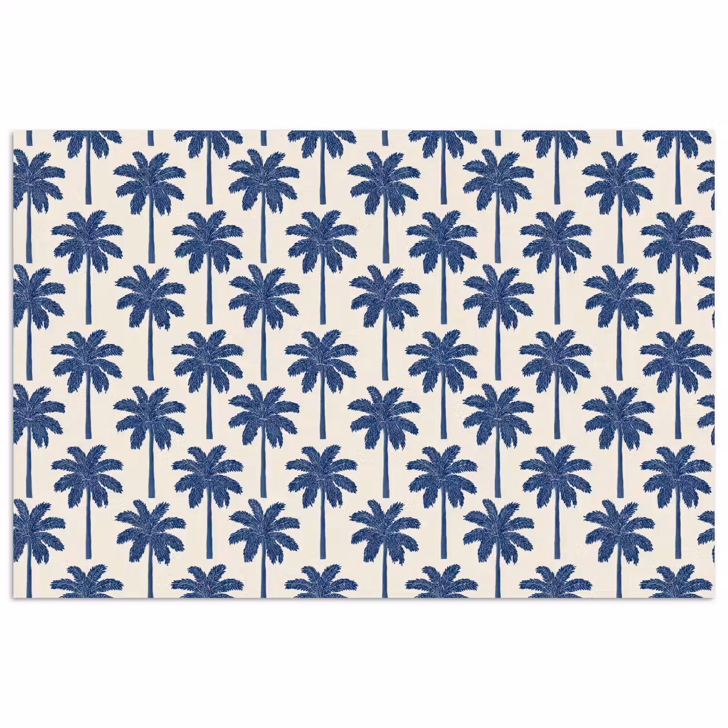 Symmetrisch - Palm - Blauw poster papier klein 62 -3d