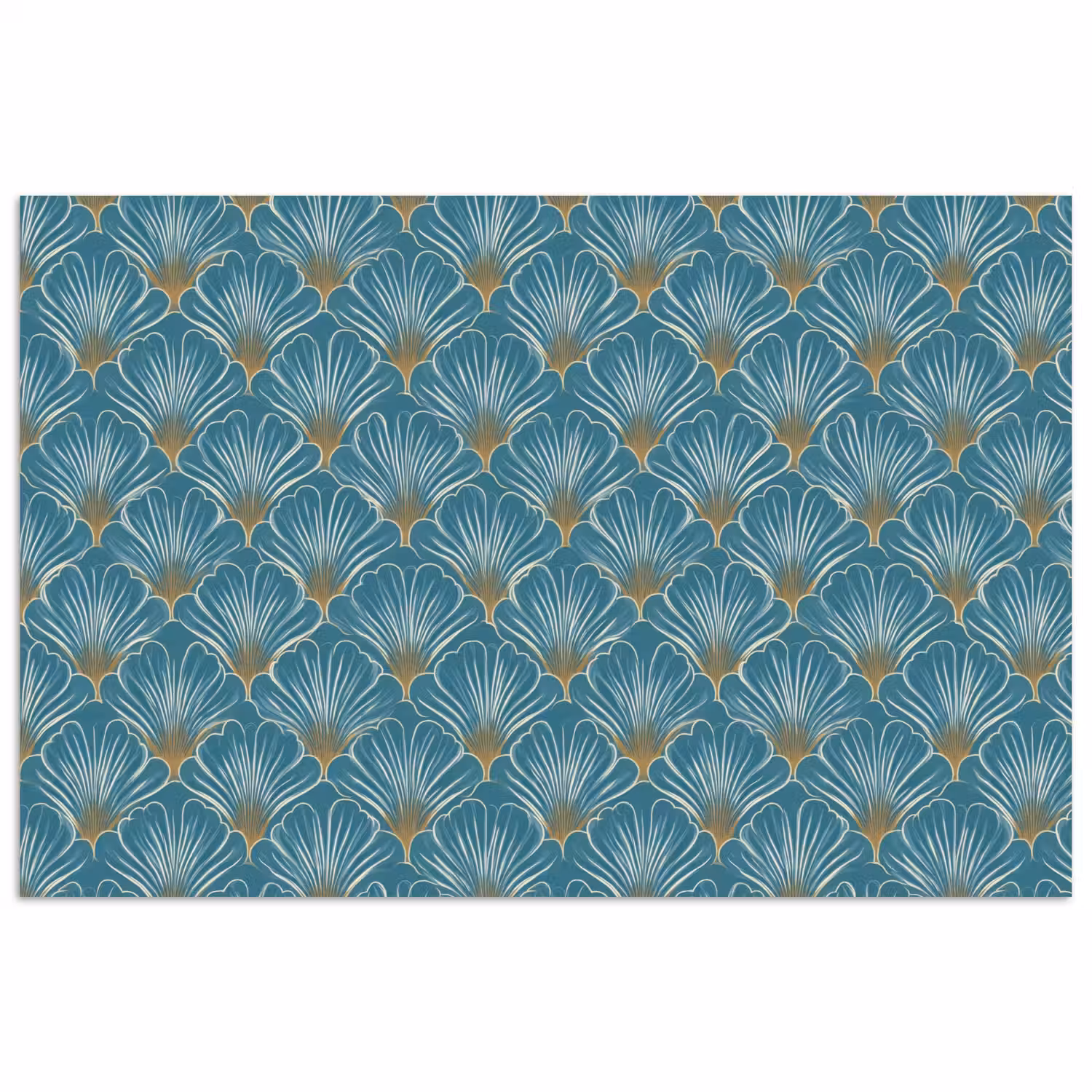 Symmetrisch - Patroon - Blauw poster papier klein 62 -3d