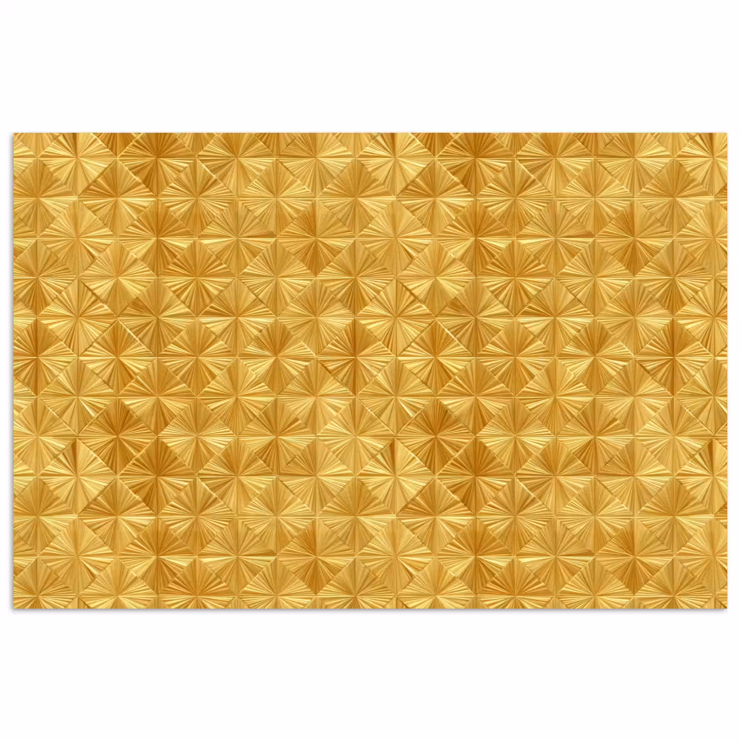 Tegels - Geometrisch - Reliëf - Goud poster papier klein 62 -3d