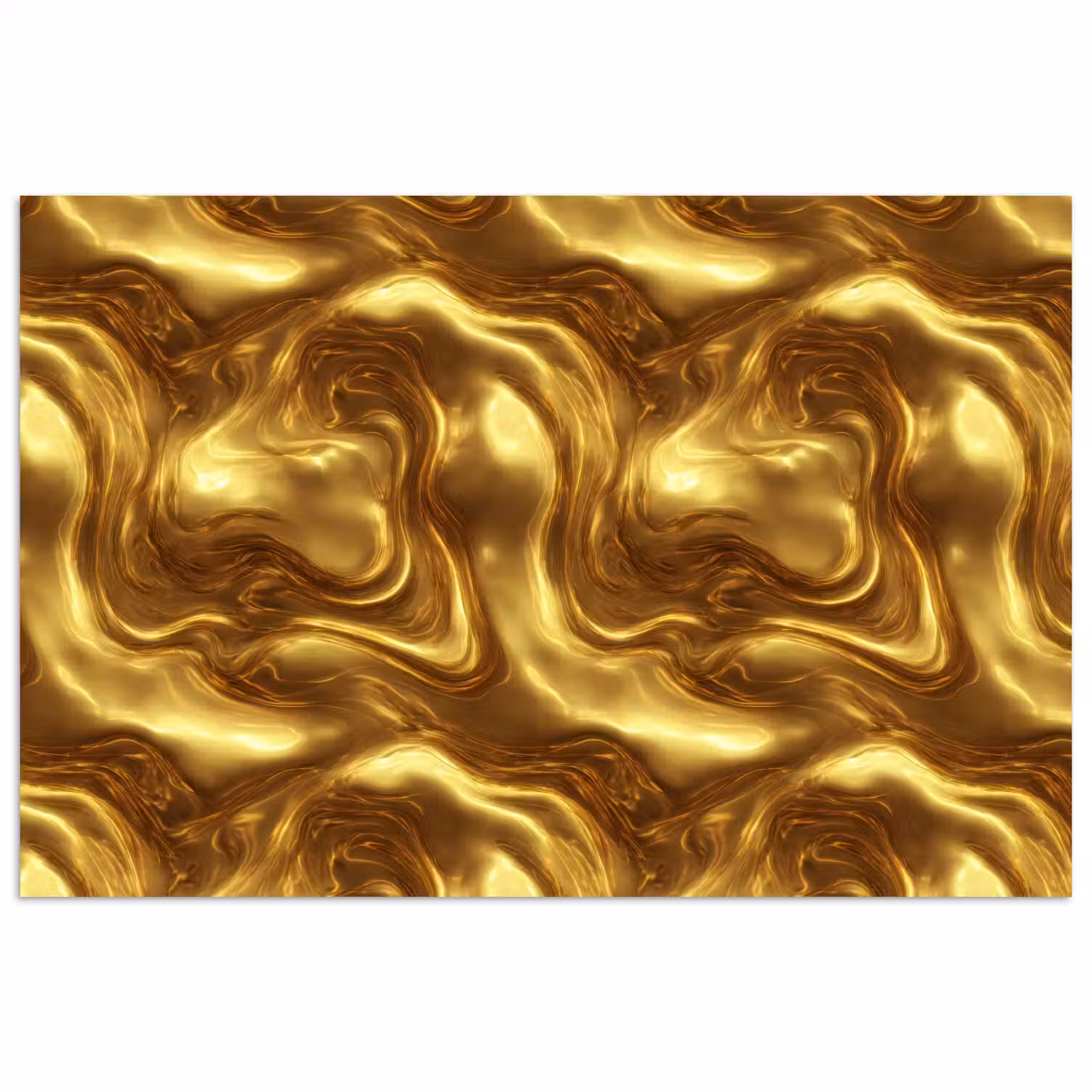 Textuur - Vloeibaar - Organisch - Goud poster papier klein 62 -3d