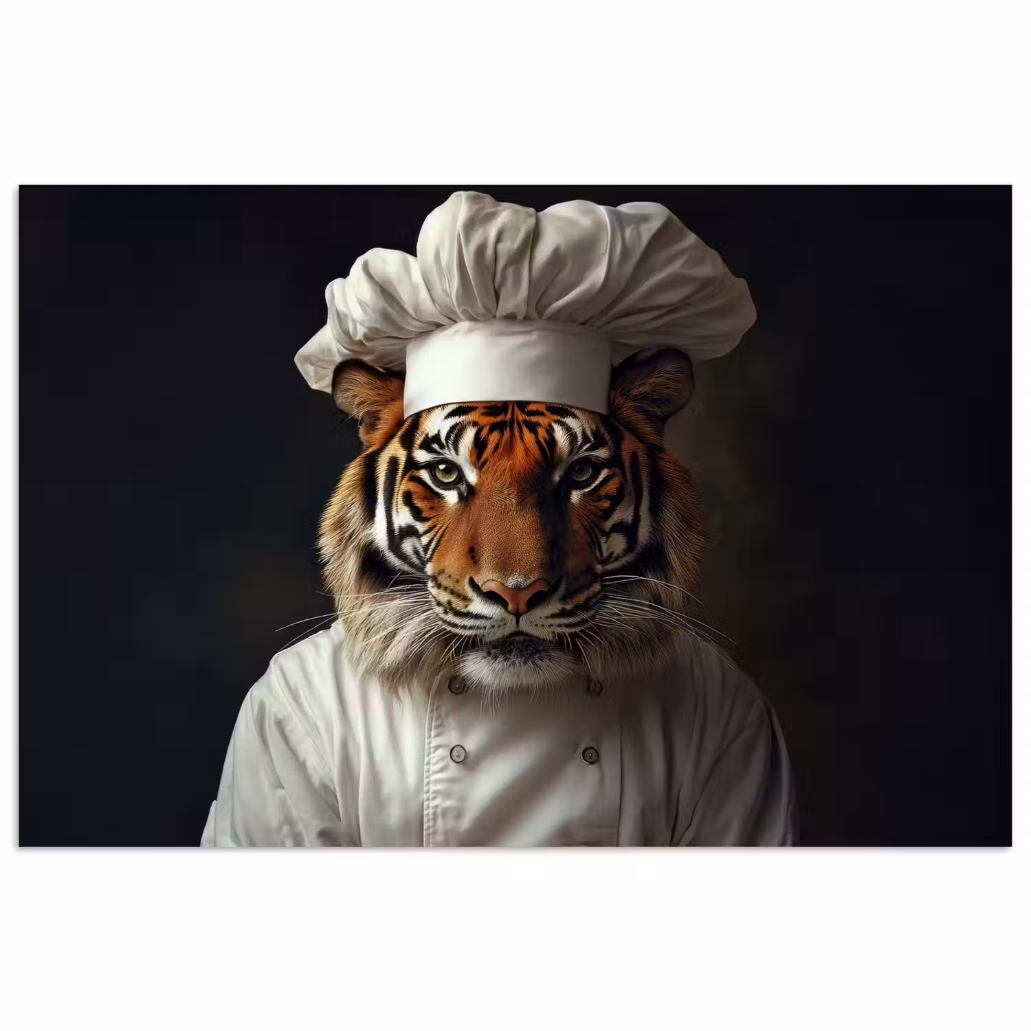 Tijger - Kokskleding - Bruin poster papier klein -3d