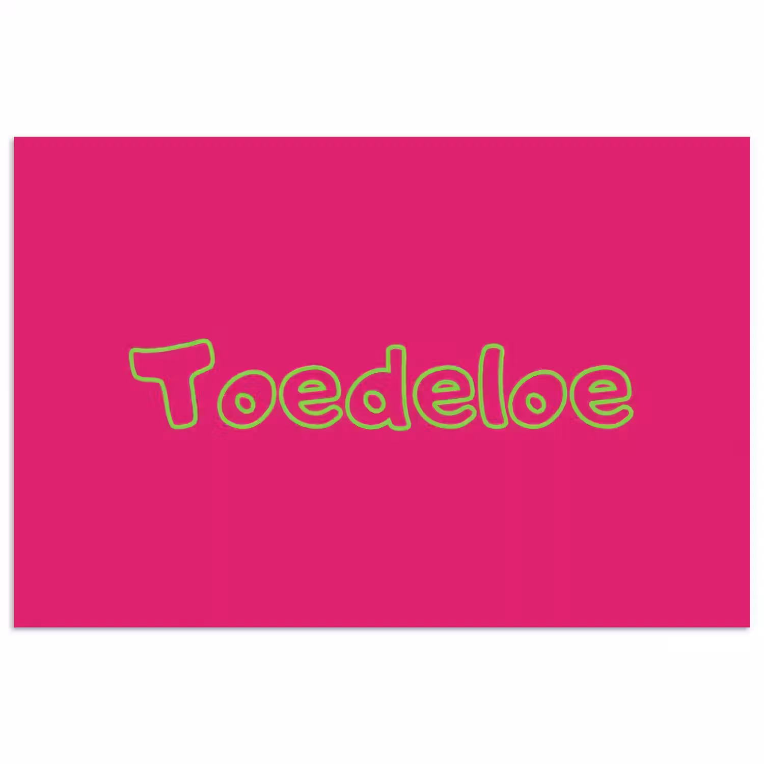 Toedeloe - Groen - Roze poster papier klein -3d