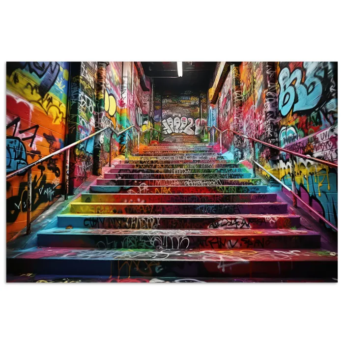 Trap - Graffiti - Kleuren - Kunst poster papier klein -3d