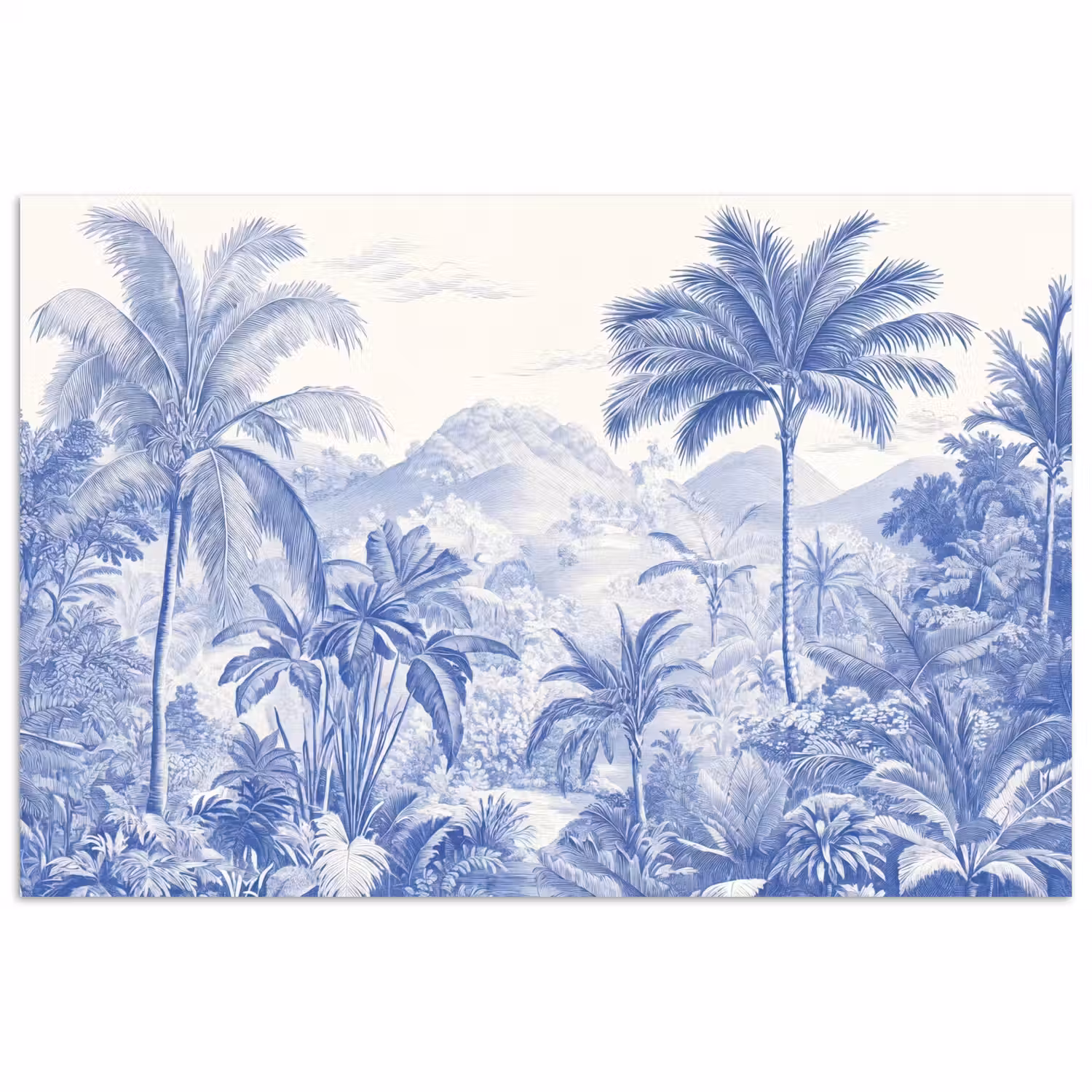 Tropisch - Jungle - Blauw poster papier klein -3d