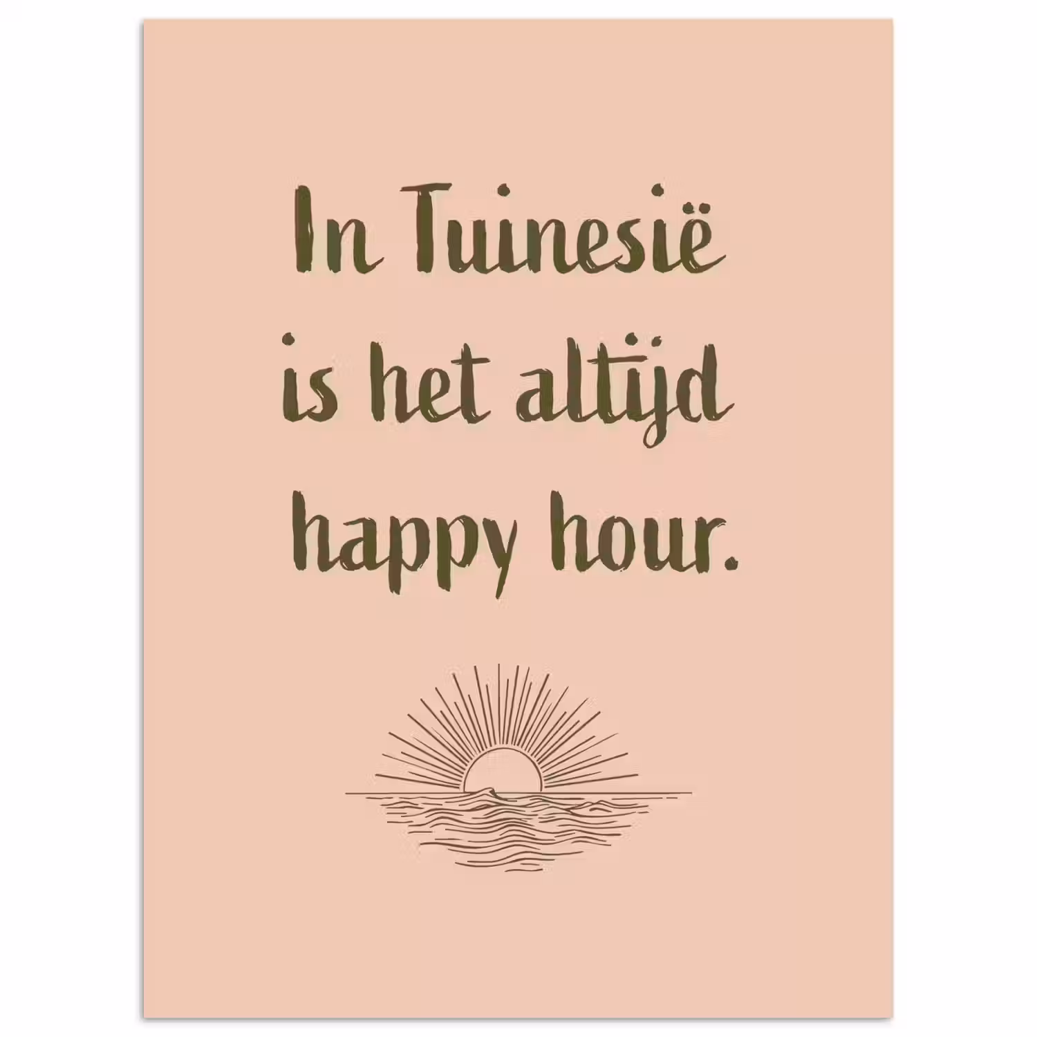 Tuin - Roze - Quote - Zon poster papier klein -3d