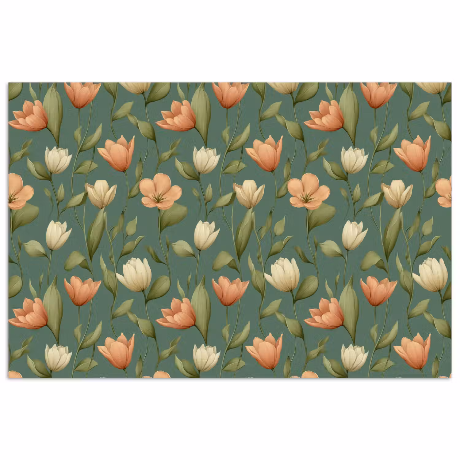 Tulpen - Botanisch - Groen poster papier klein 62 -3d