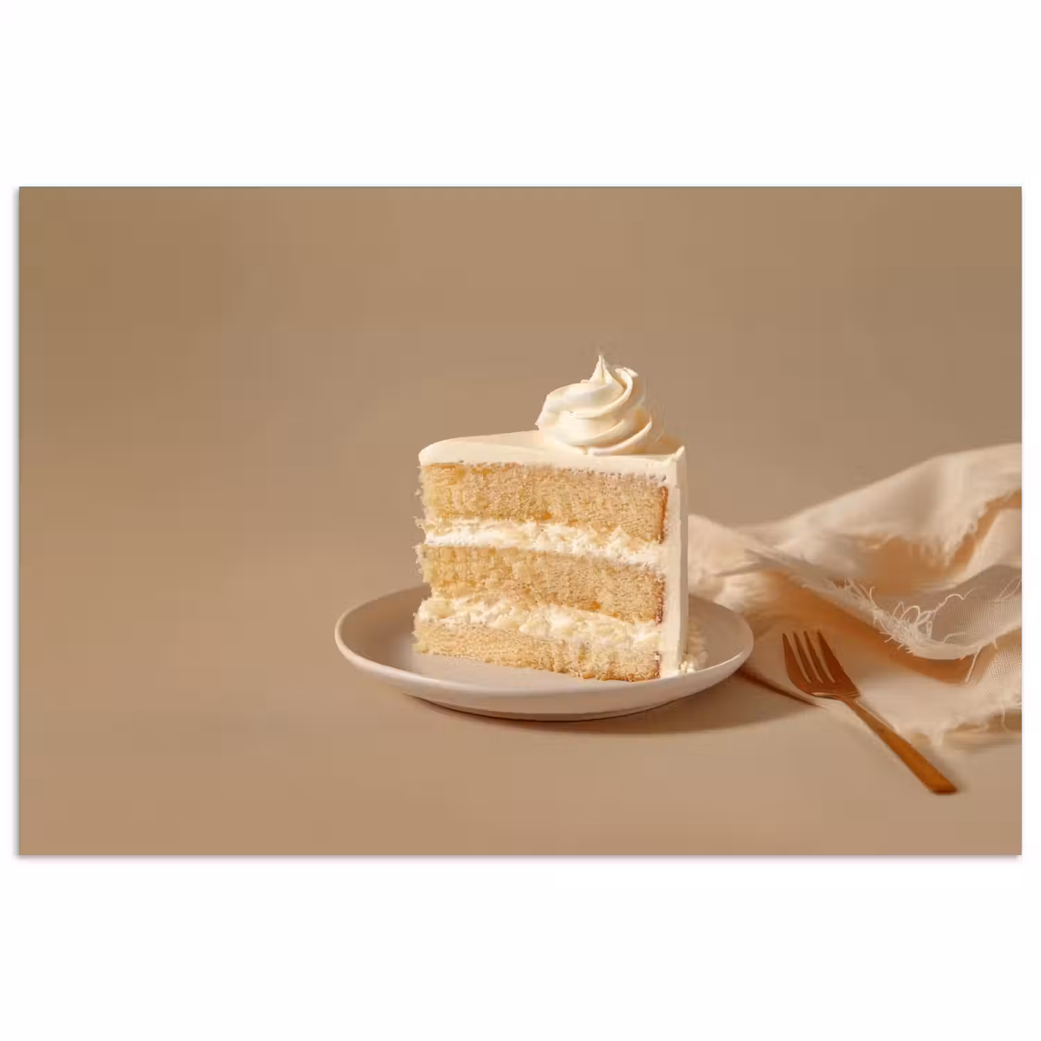 Vanilletaart - Cake - Romig poster papier klein -3d
