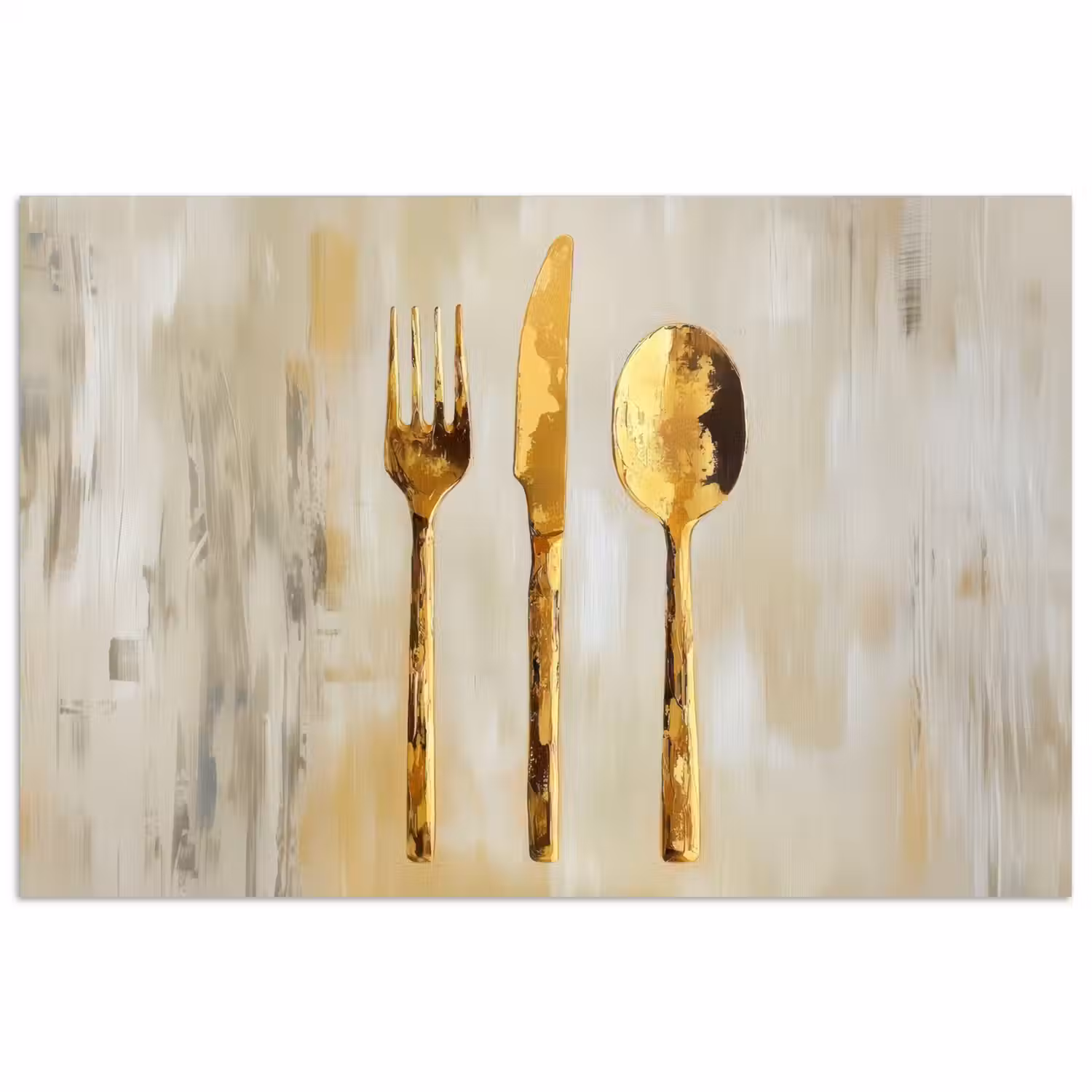 Verf - Goud - Bestek poster papier klein -3d