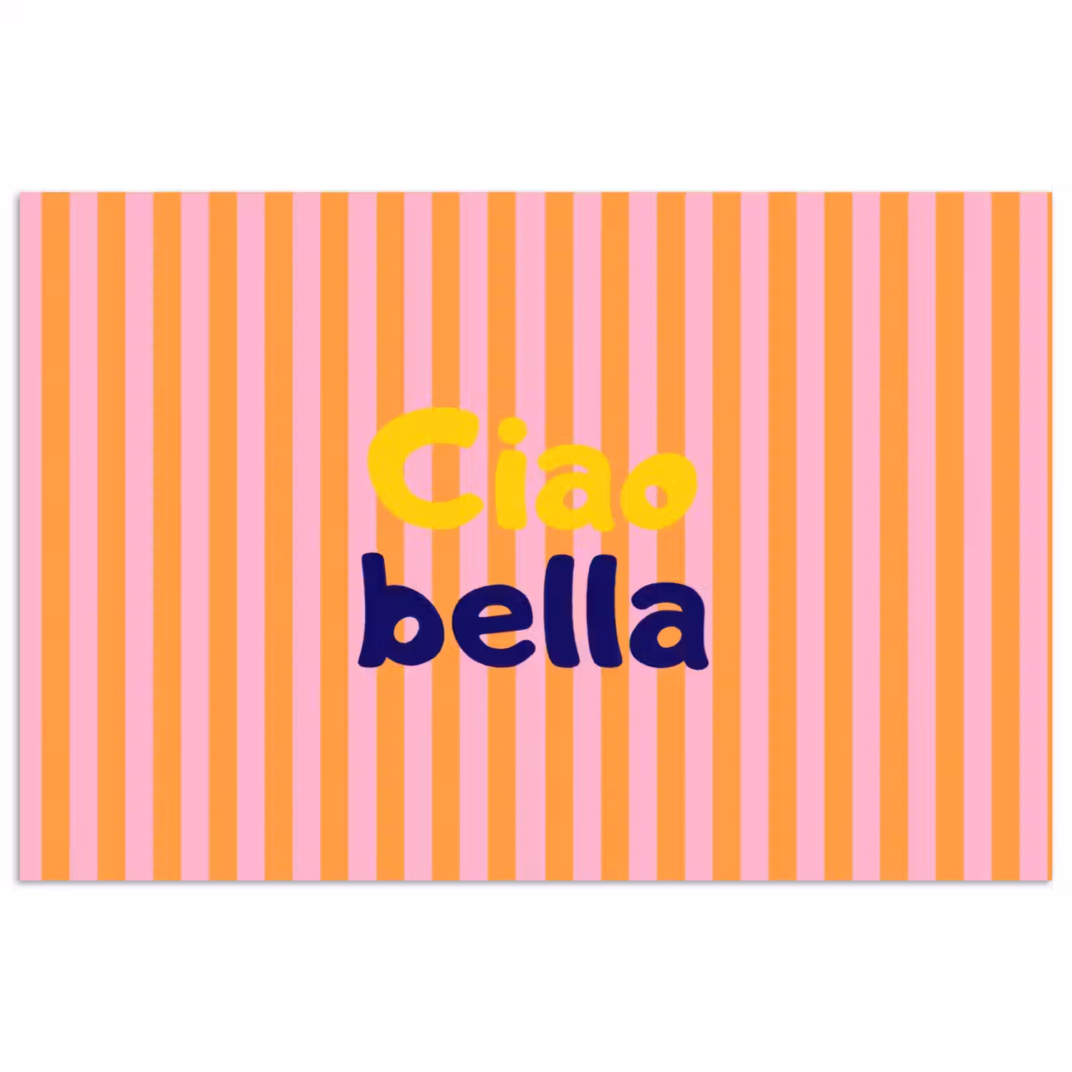Verticaal - Strepen - Oranje - Ciao bella poster papier klein -3d