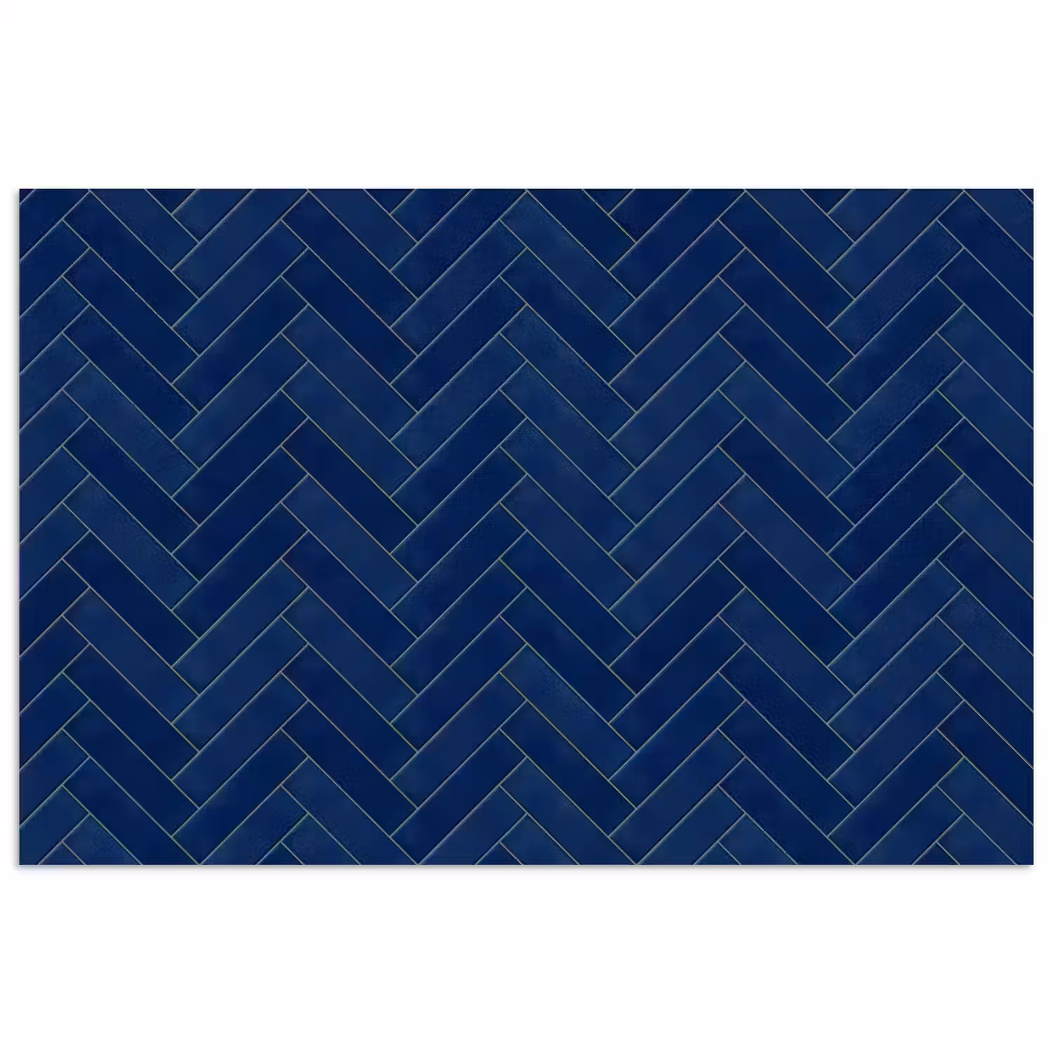 Visgraat - Wandtegel - Donkerblauw - Navy Blue poster papier klein 62 -3d