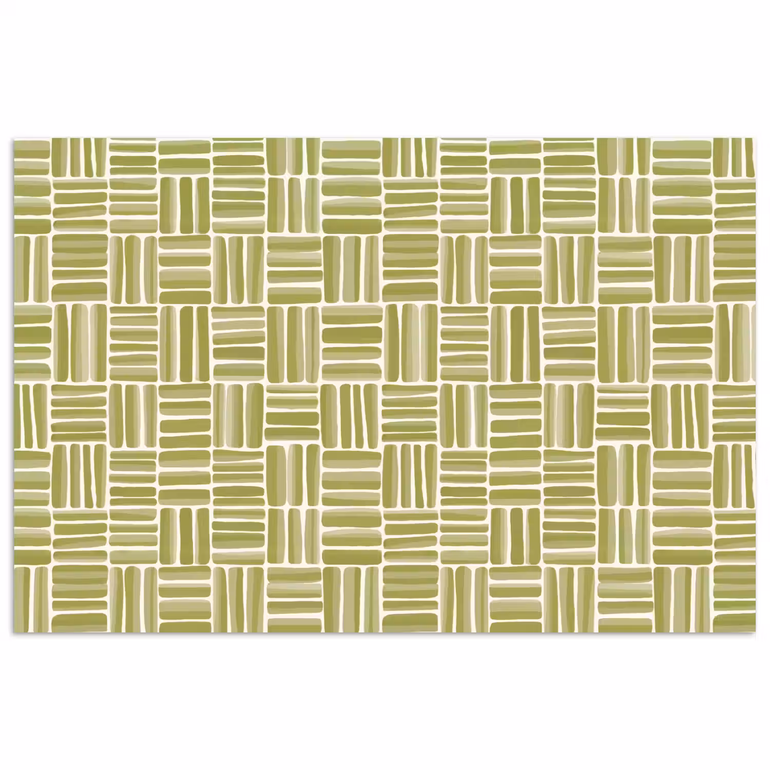 Vlecht - Patroon - Groen poster papier klein 62 -3d