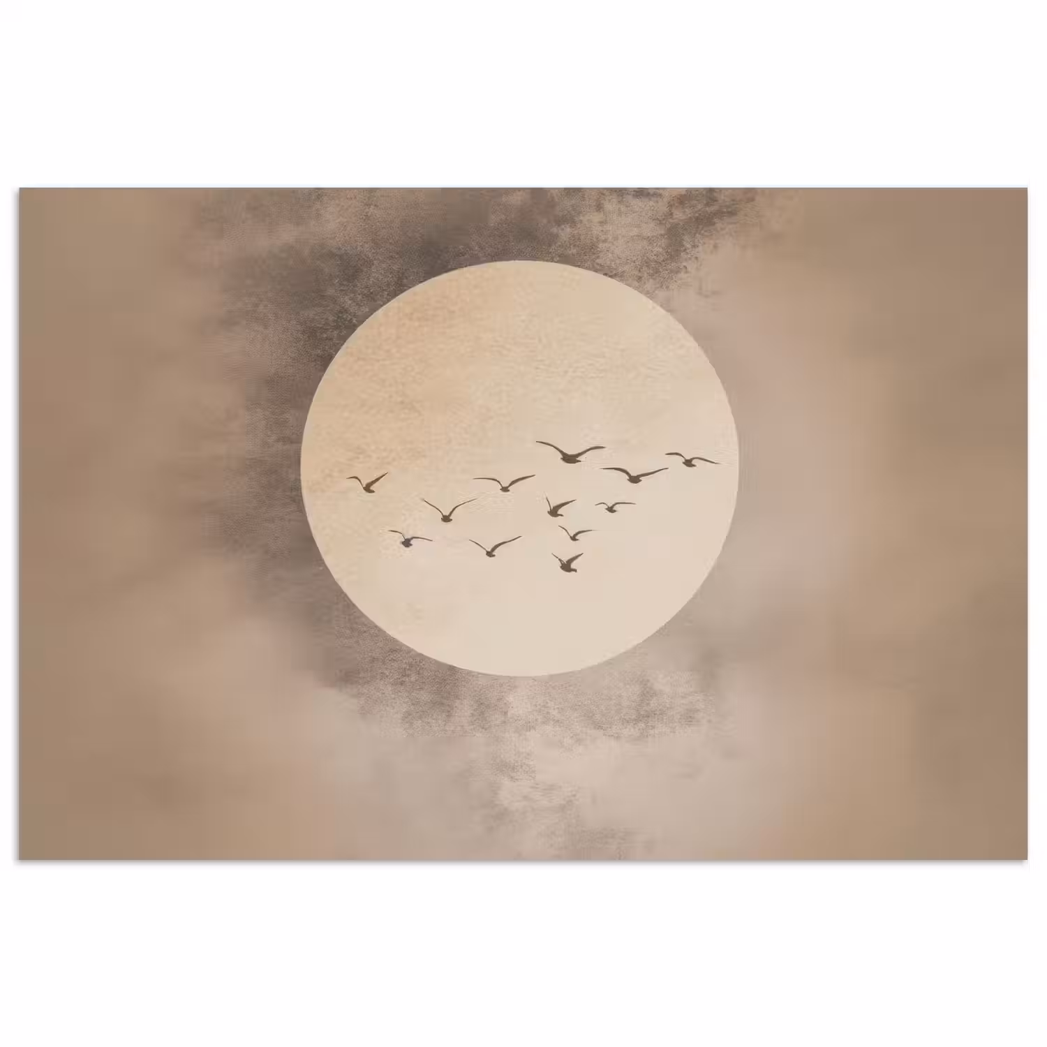 Vogel - Beige - Japandi poster papier klein -3d