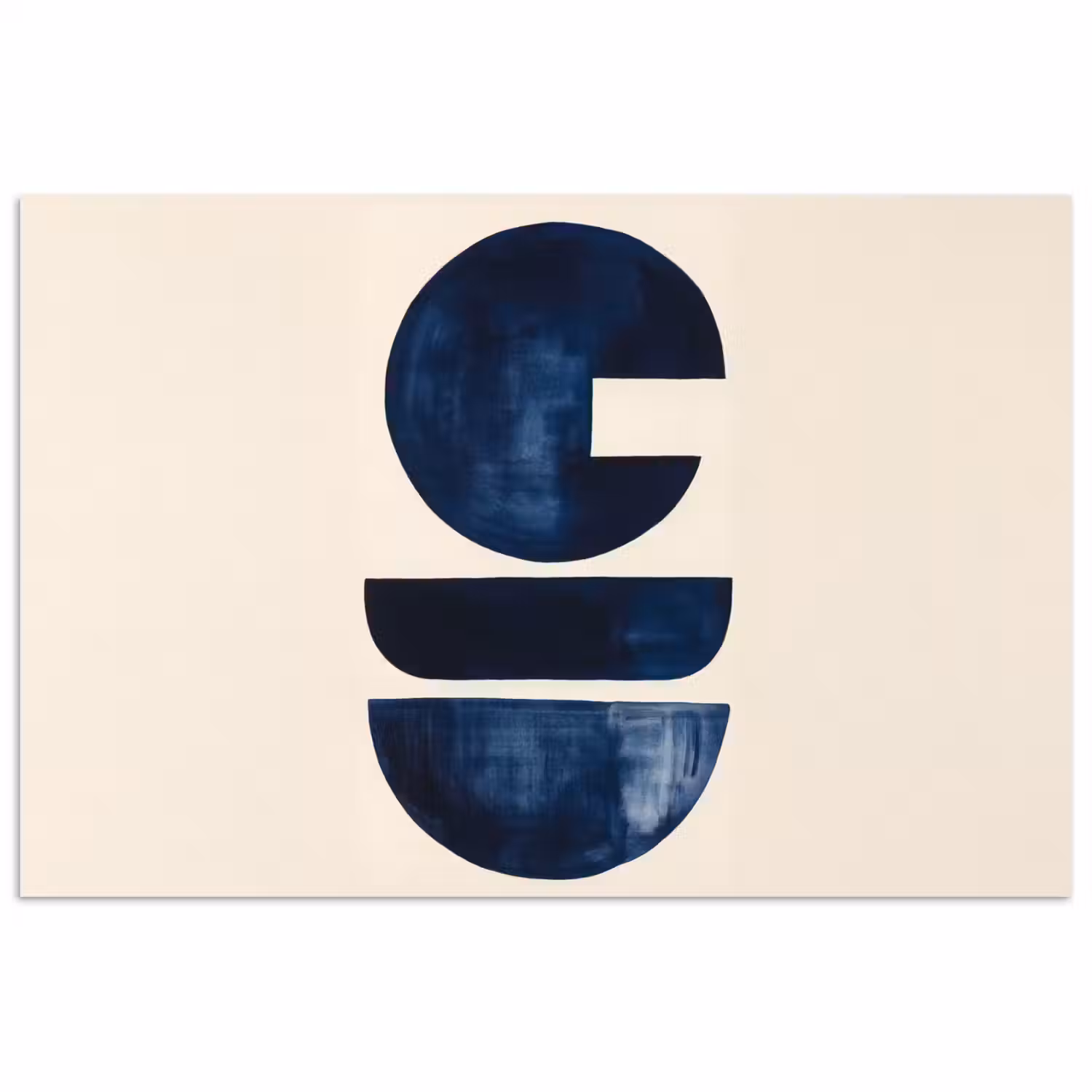 Vormen - Blauw - Abstract poster papier klein -3d