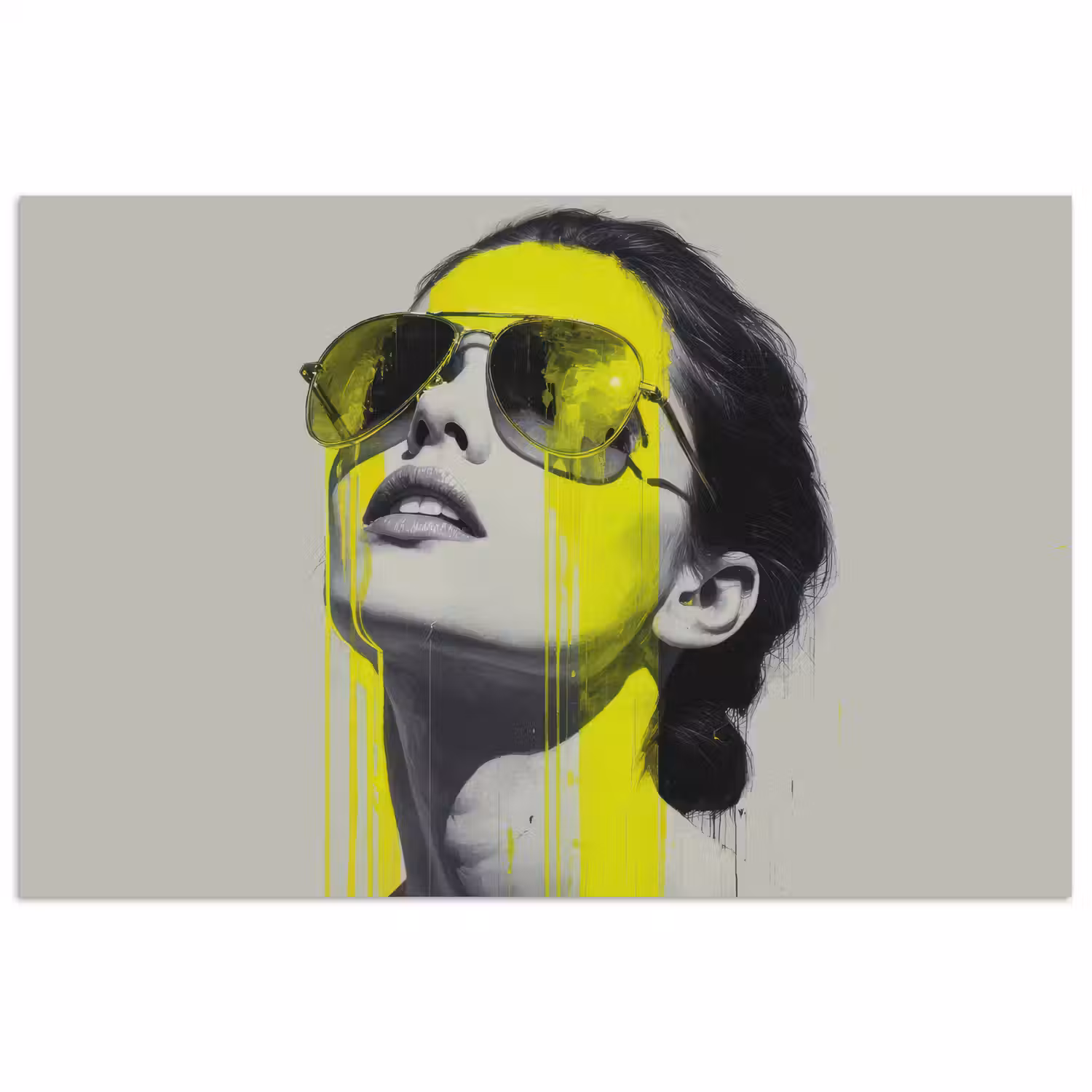 Vrouw - Bril - Verf poster papier klein -3d