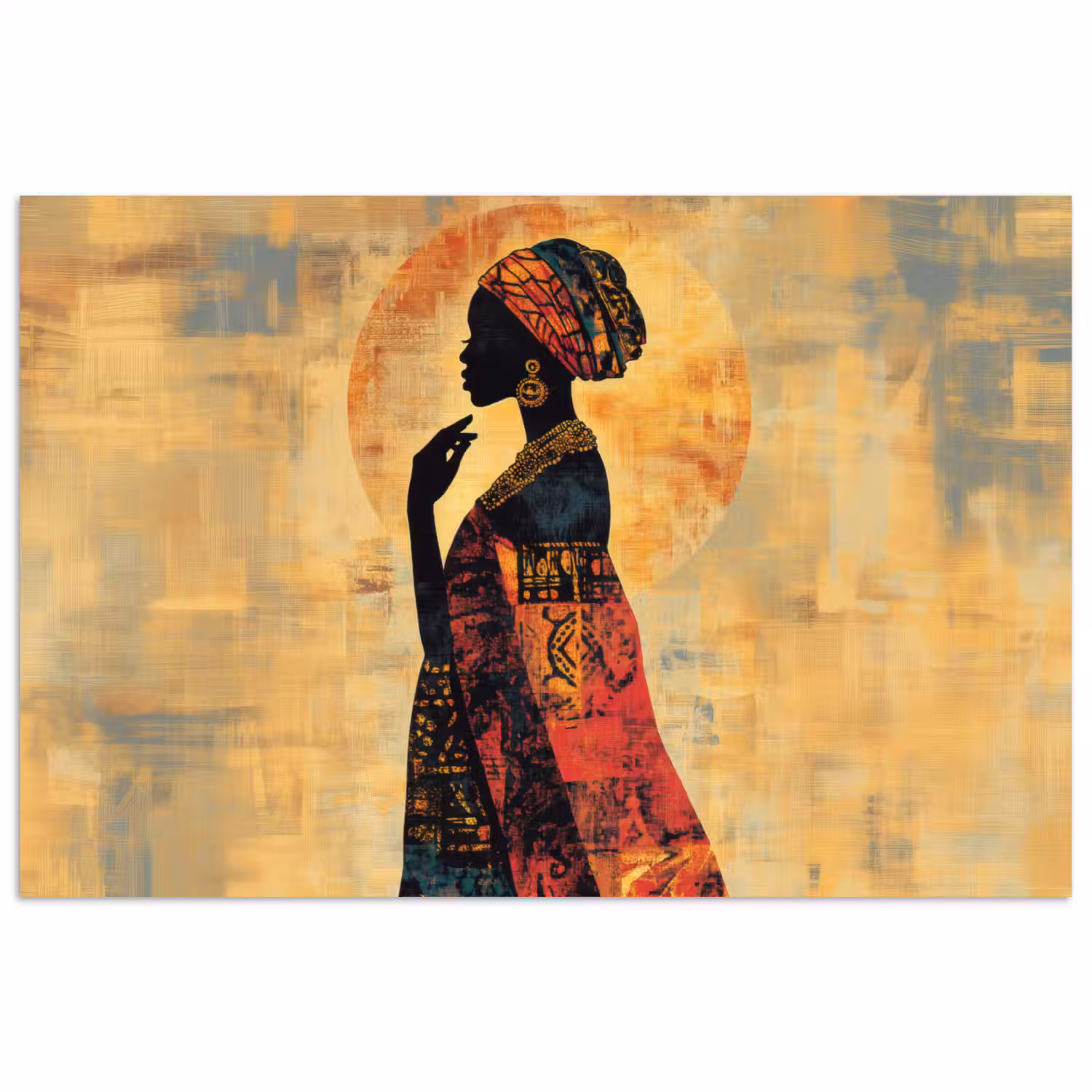 Vrouw - Silhouet - Patronen - Sierlijk poster papier klein -3d