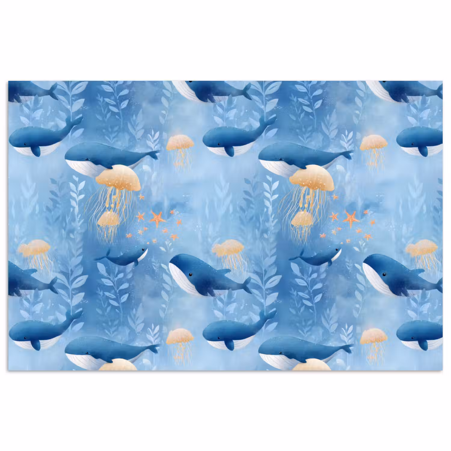 Walvissen - Oceaan - Blauw poster papier klein 62 -3d