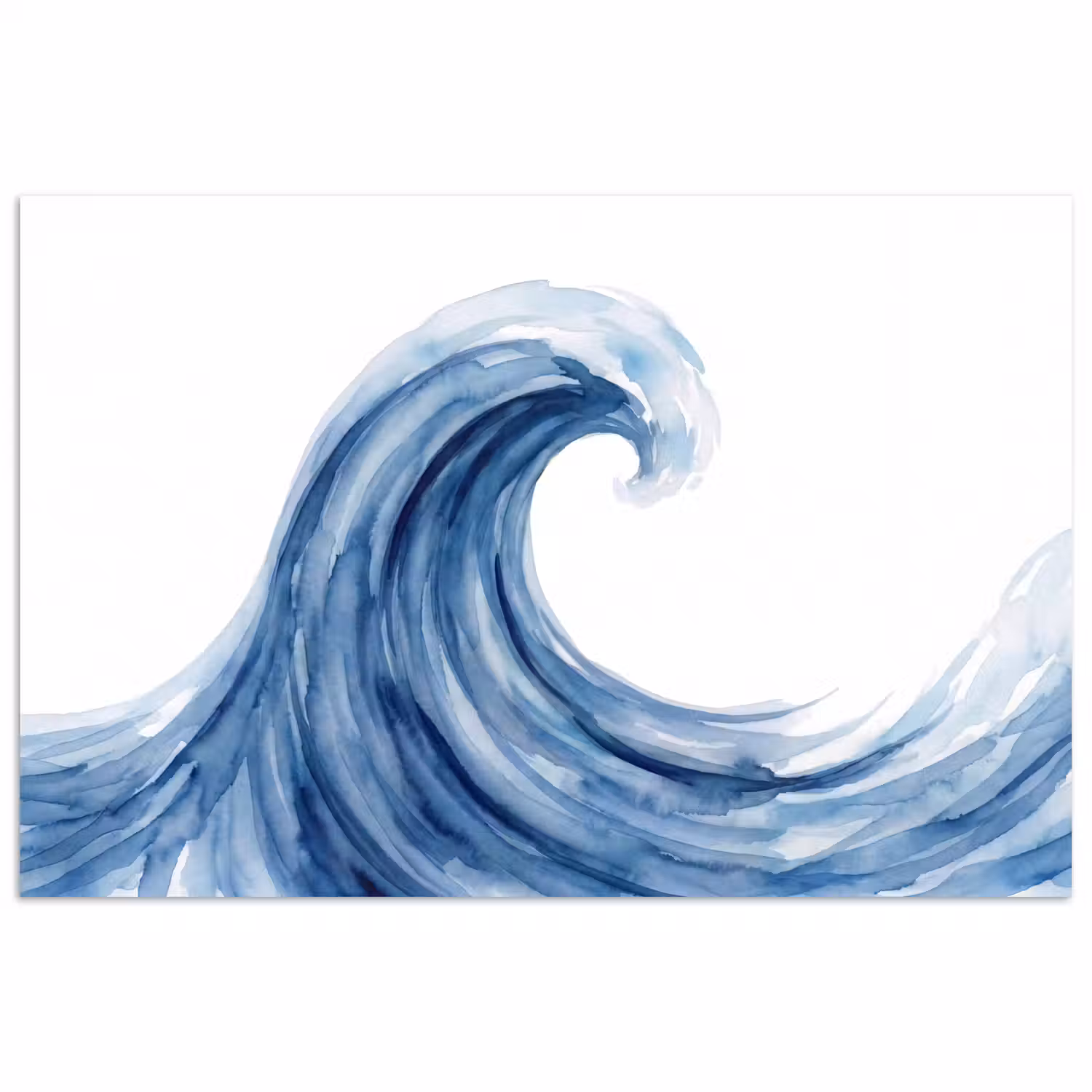 Water - Beweging - Natuur - Modern - Blauw poster papier klein -3d
