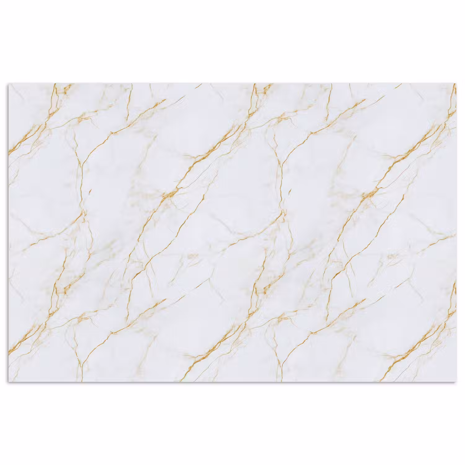Wit - Marmer - Goud - Luxueus poster papier klein 62 -3d
