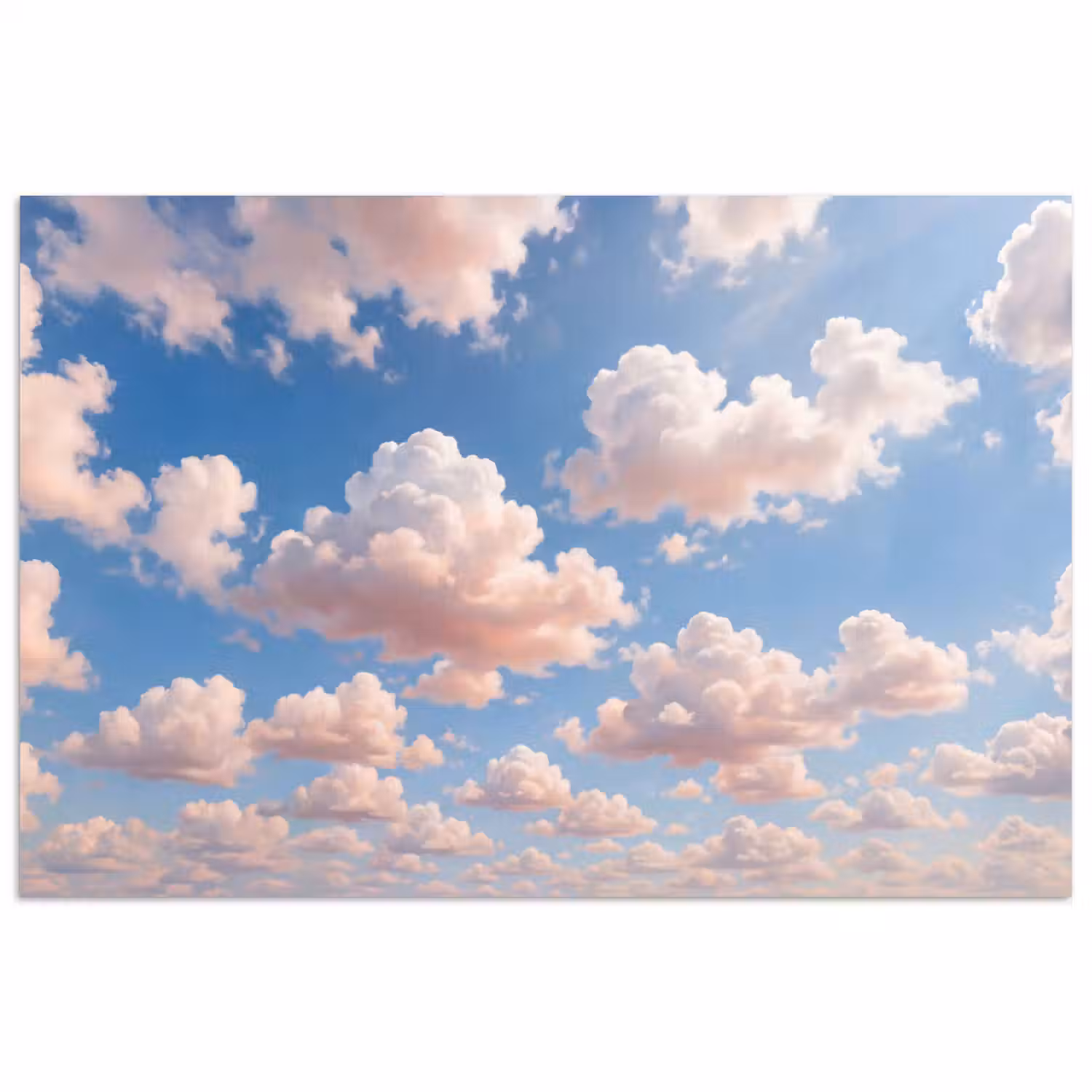 Wolken - Hemel - Natuur - Licht - Blauw poster papier klein -3d