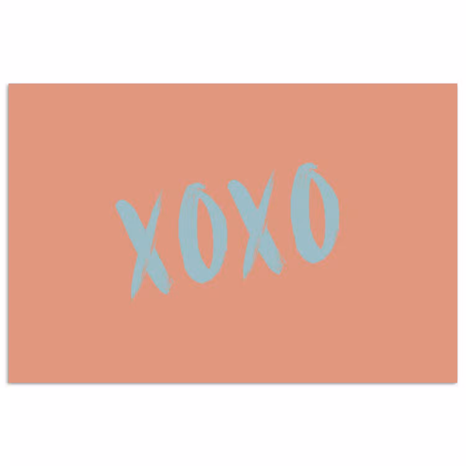 XOXO - Blauw - Perzikkleur poster papier klein -3d