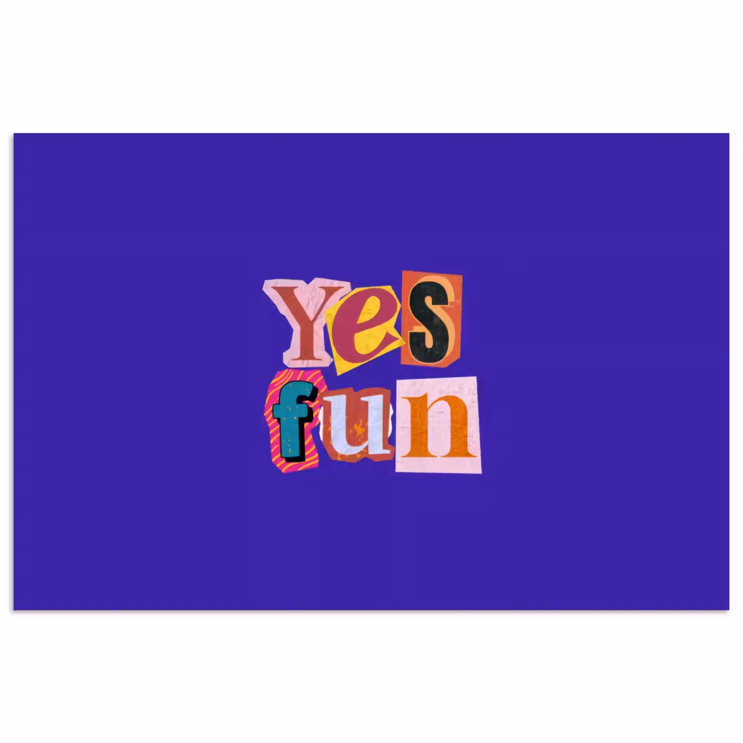 Yes fun - Kleurrijk - Collage-stijl poster papier klein -3d